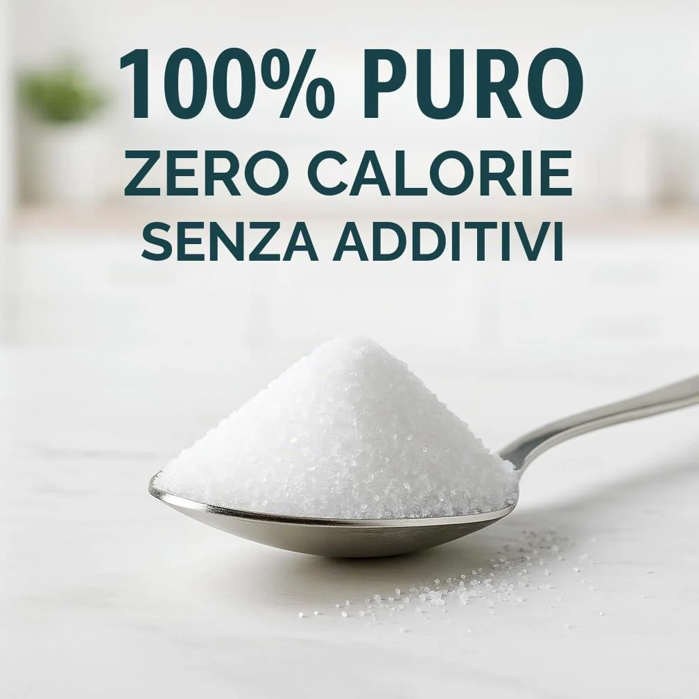 GiDeli Eritrito 5 kg in secchio, Zucchero semolato alimentare, Alternativa vegana e amica dei denti allo zucchero