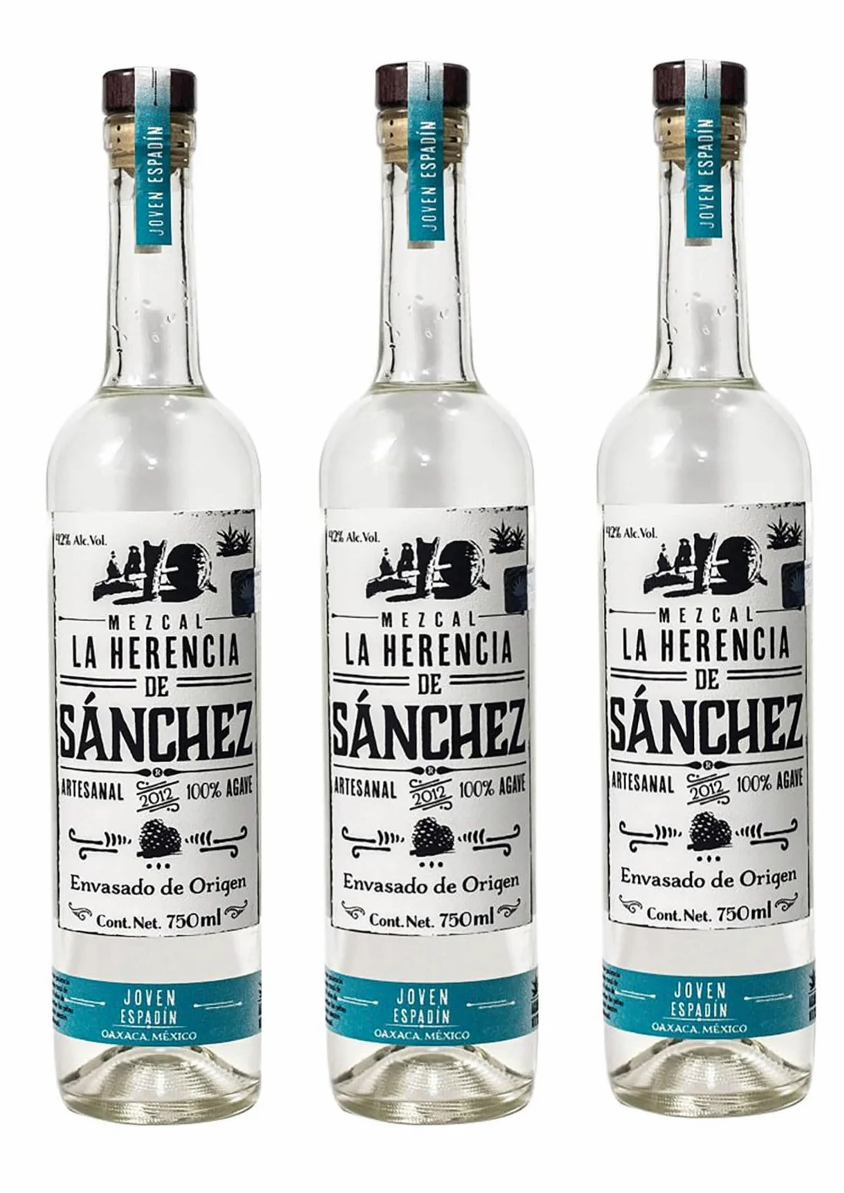 Mezcal La Herencia De Sanchez Espadin 3 bottiglie, 3 x 700 Ml