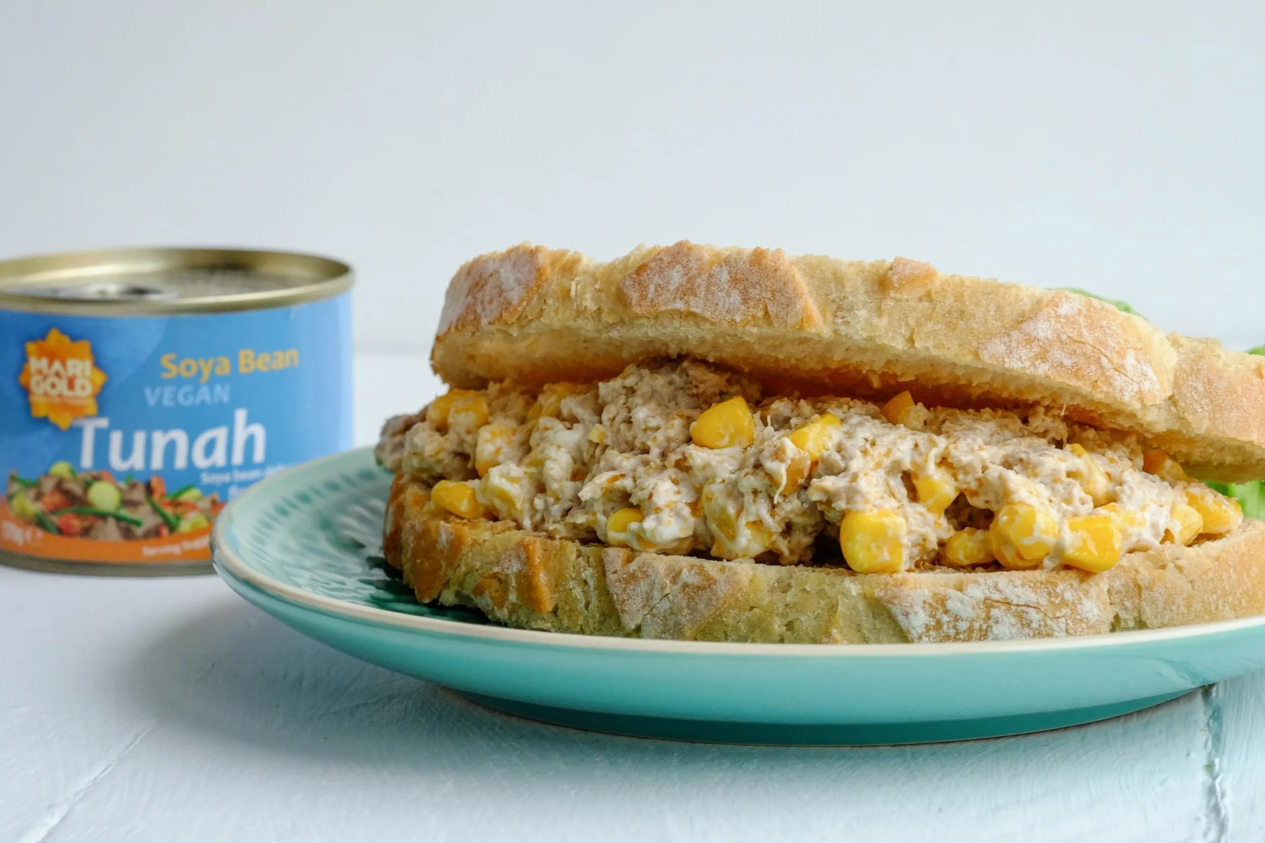 Tonno vegano alla calendula, alternativa al tonno di soia con aromi di mare, 170 g, confezione da 3