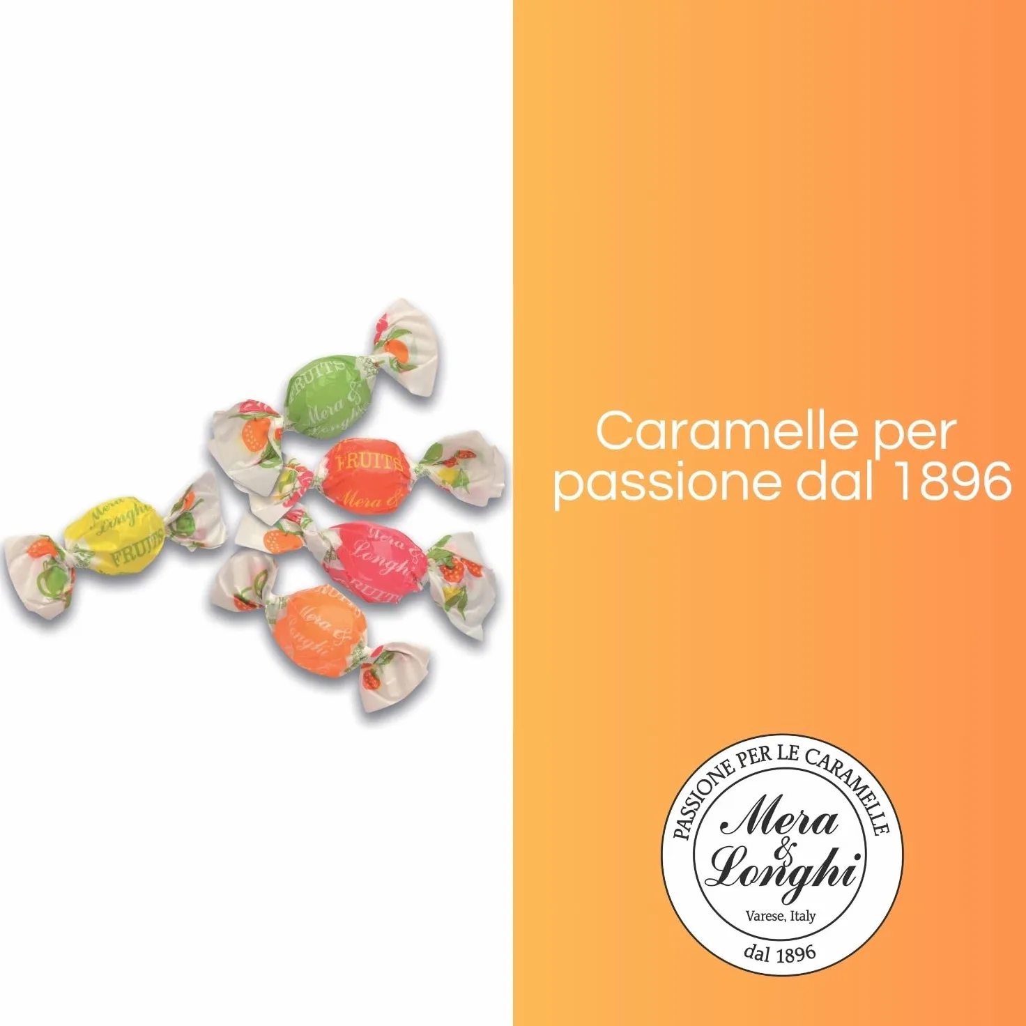 Mera & Longhi dal 1896 - CARAMELLE ZUCCHERATE FRUTTINI SICILIANI - Confezione da 3 Kg
