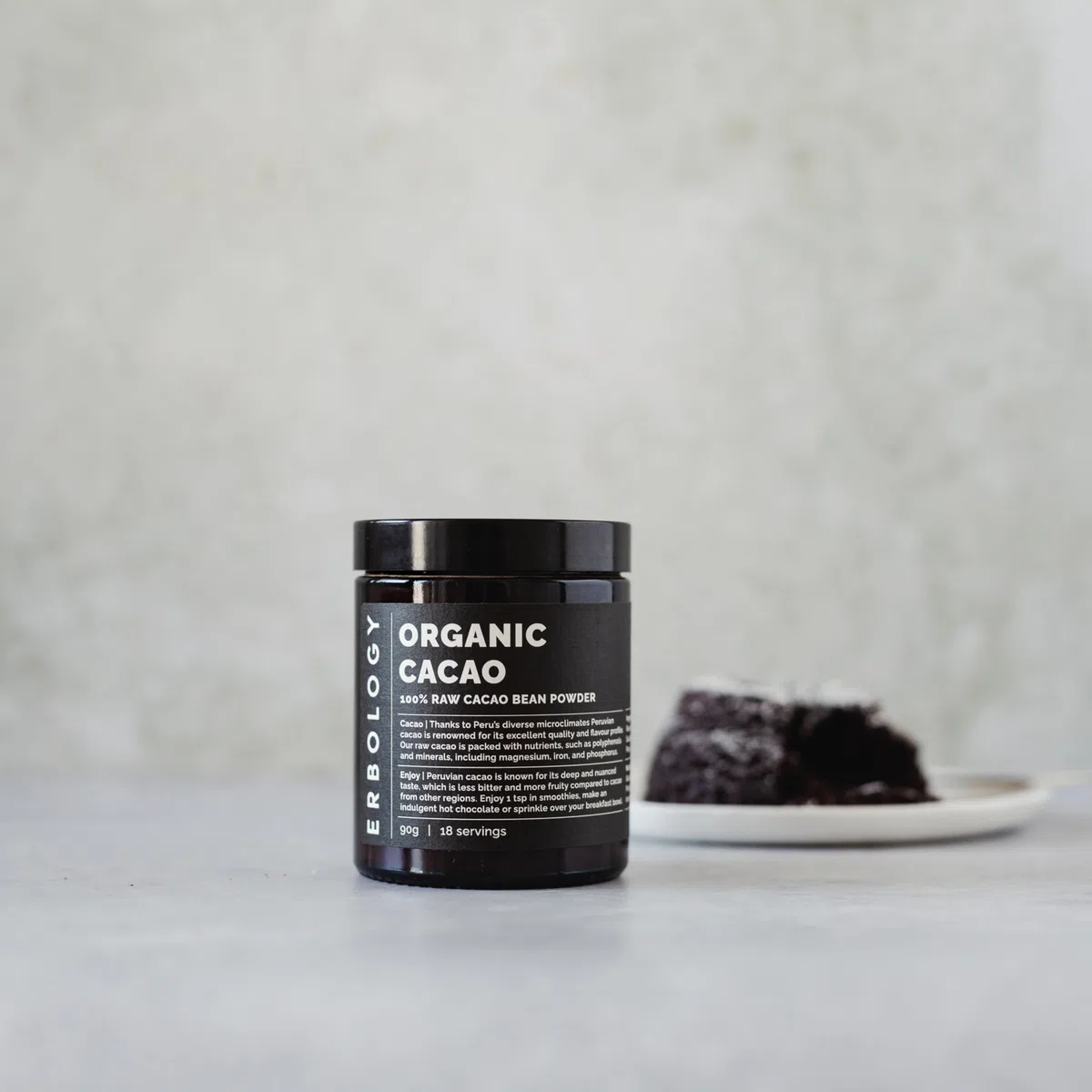 Erbology Cacao Crudo in Polvere Bio 90g - 18 Porzioni - Coltivato in Modo Sostenibile ed Etico Direttamente dalla Fattoria in Perù - Piccolo Lotto - Vegano - Senza OGM