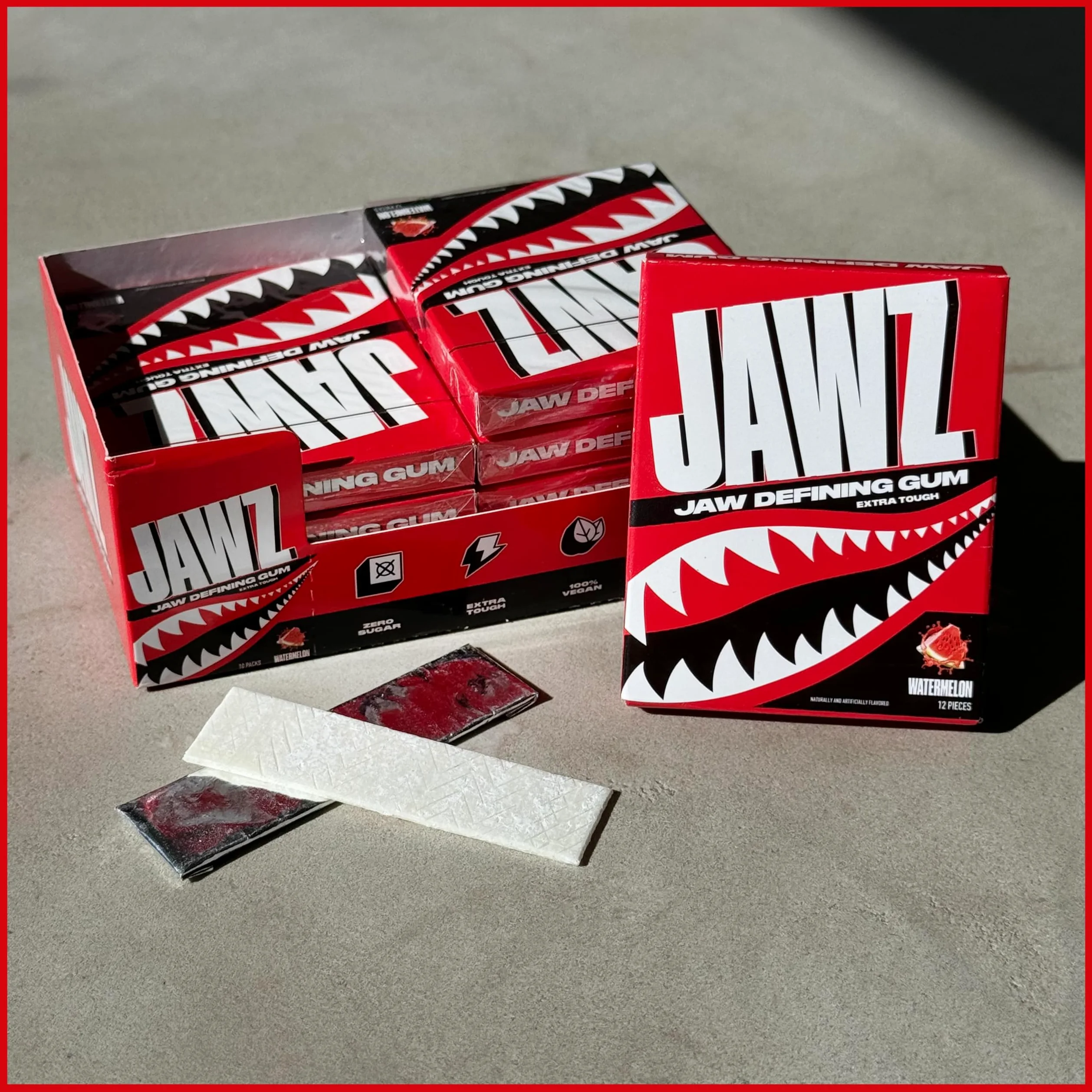 Jawline Chewing Gum (fornitura per 4 mesi) Anguria - Definisci la tua linea della mascella, snellisci e tonifica il tuo viso - Esercitatore facciale per uomini e donne - Gomma dura senza zucchero (10