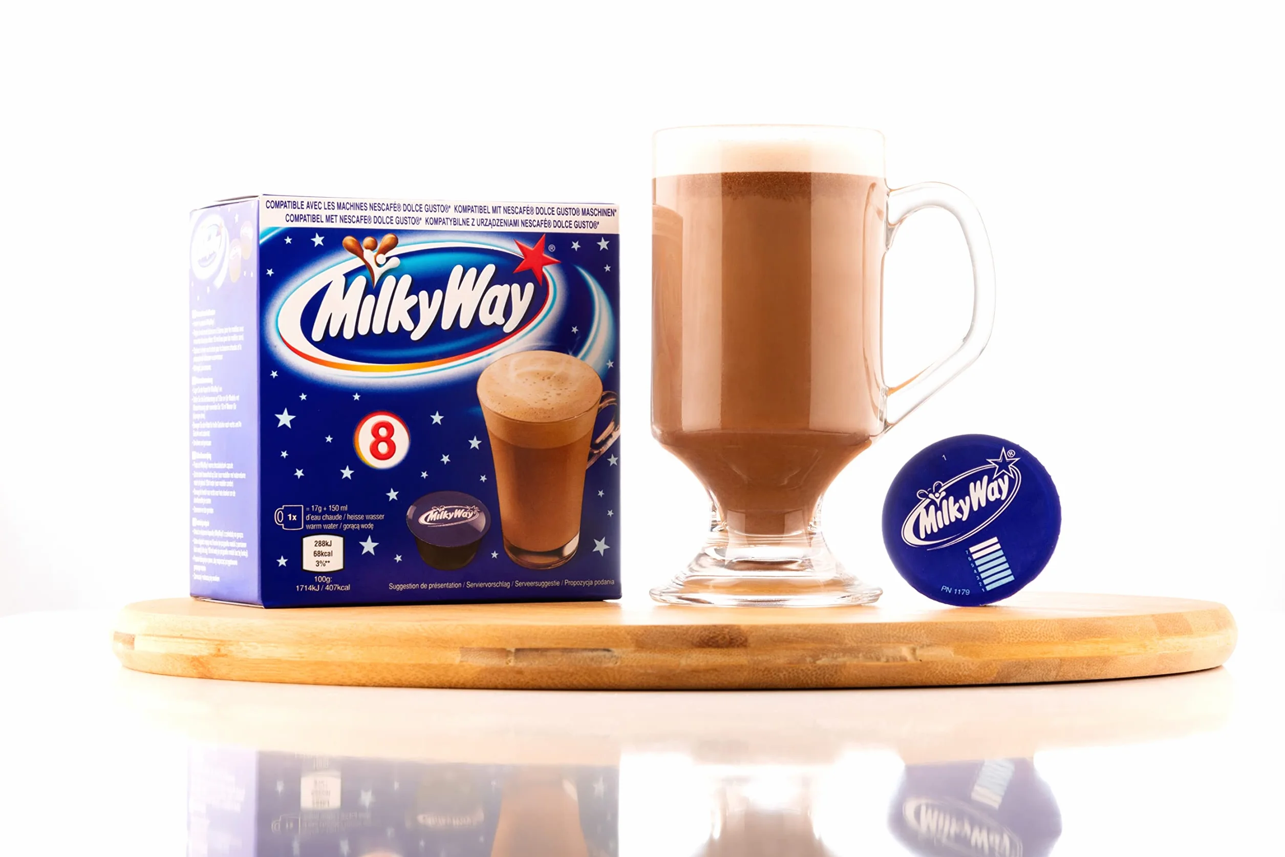 32 Capsule di cioccolata calda compatibili con Dolce Gusto - Mars, Twix, Milkyway, Maltesers (4 x 8 confezioni)