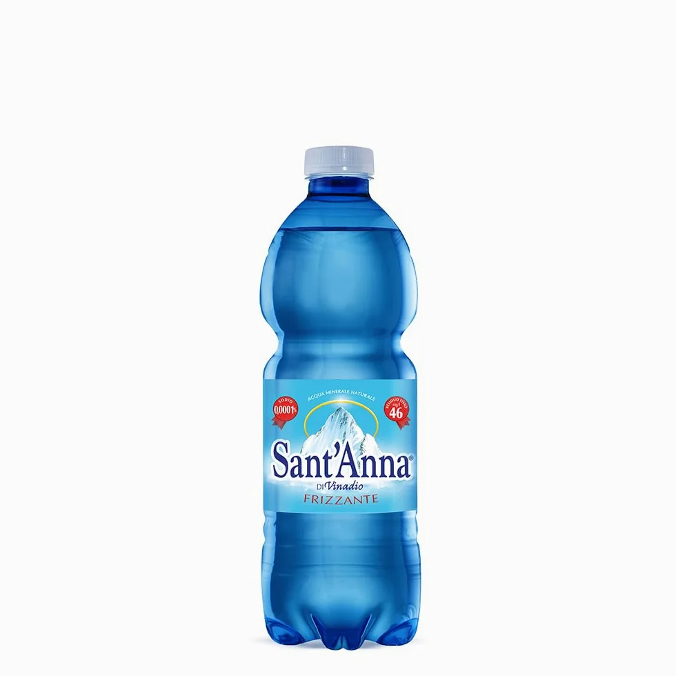 Acqua Sant'Anna Frizzante 0,5L | Pack 96 Bottiglie | Acqua Minerale Oligominerale Frizzante, Minimamente Mineralizzata | Freschezza dalla Sorgente Alpina