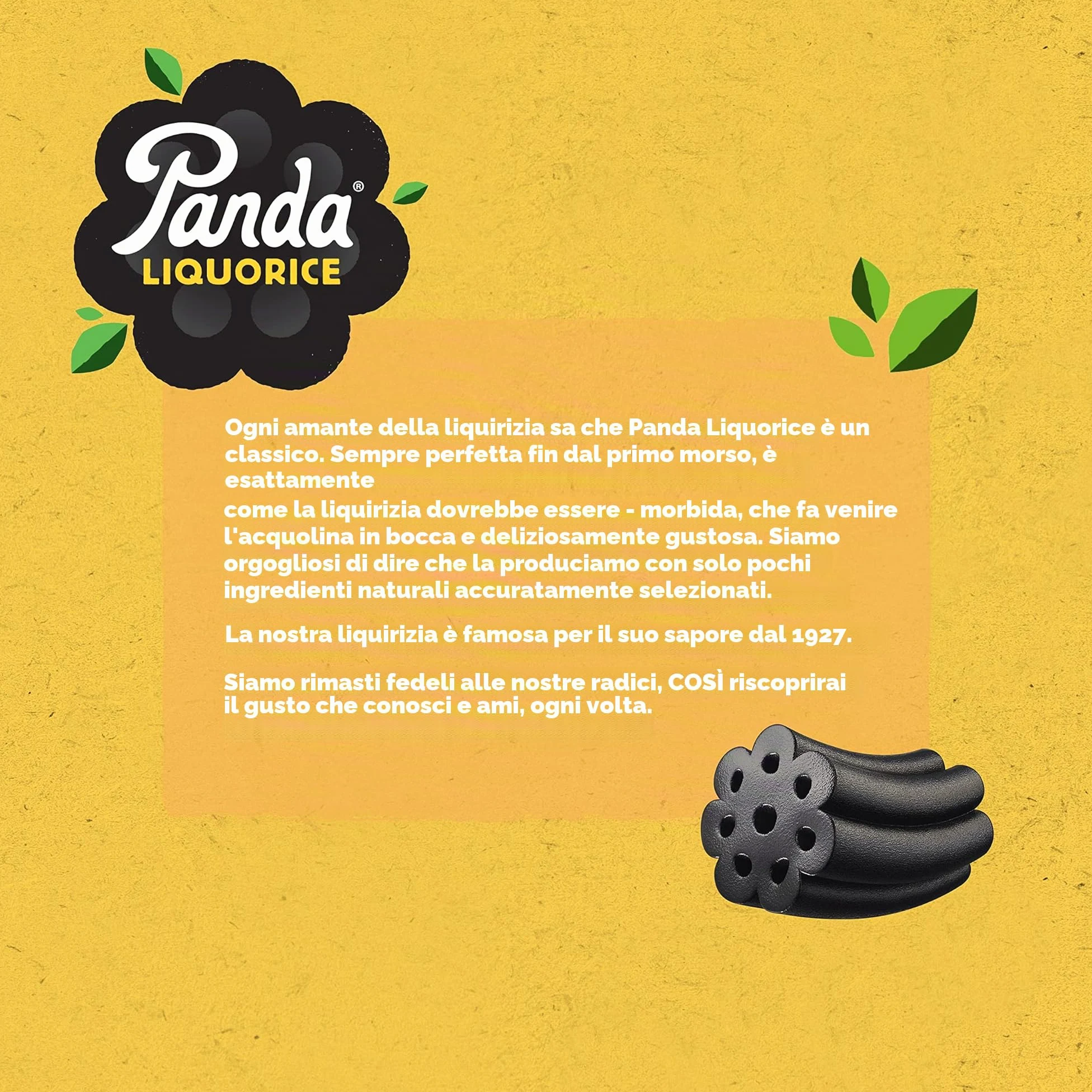 Panda ® | Barrette naturali morbide originali alla liquirizia | Pure Panda Liquirizia Dolce realizzato con soli quattro ingredienti naturali | Vegano, senza grassi e senza artificiali | Confezione da