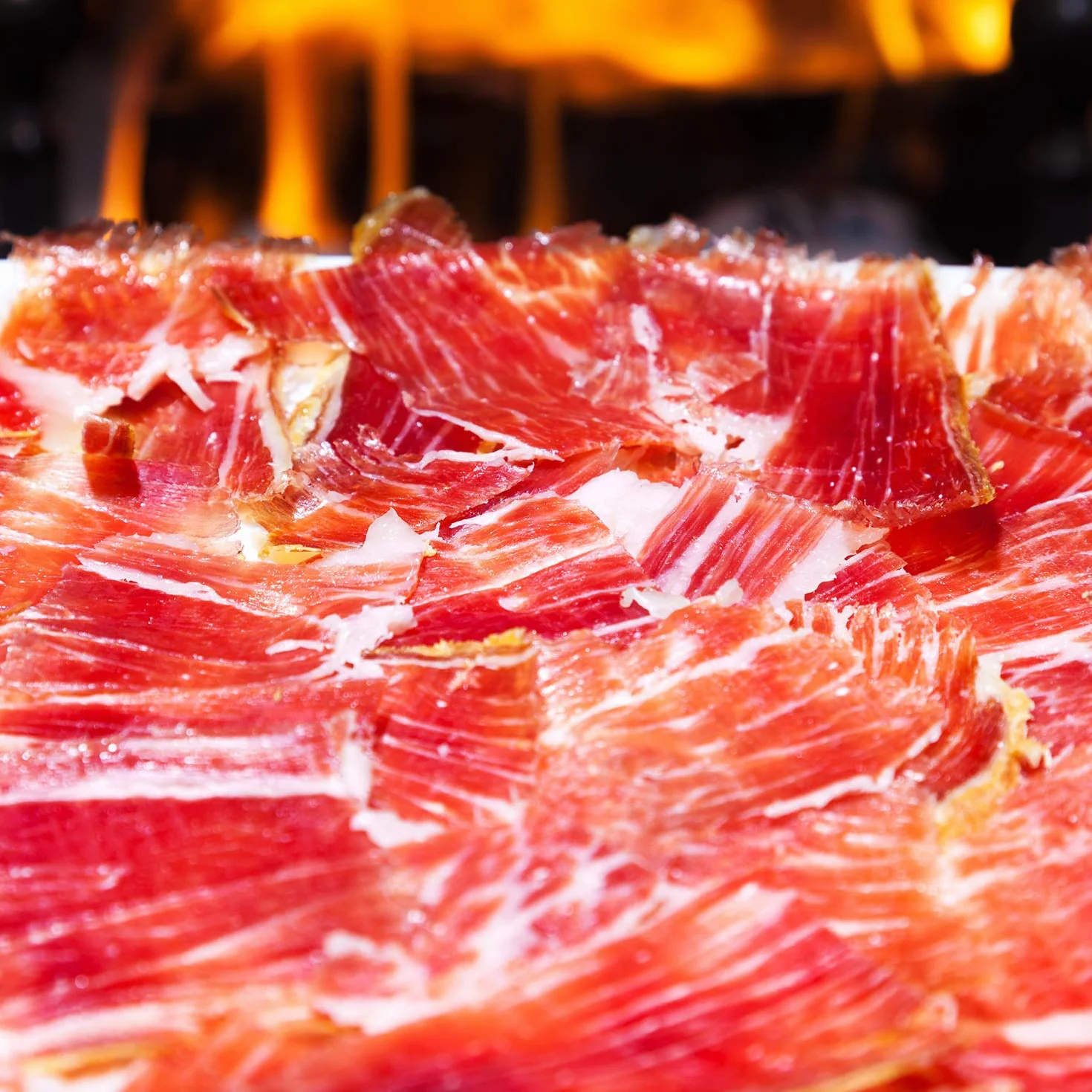 Prosciutto Iberico Crudo Tagliato a Mano 500 g (5 piatti) — Stagionatura +30 Mesi — Cert. Hycer — Guijuelo Spagnolo — Jamón Ibérico — aBeiou