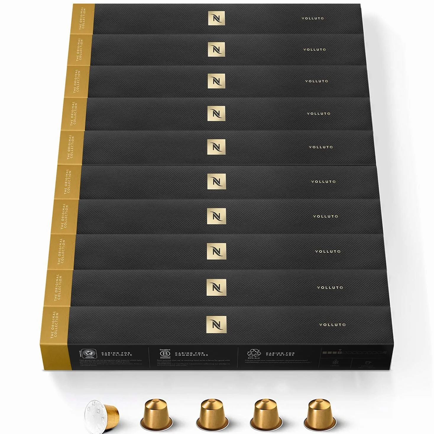 CAPSULE NESPRESSO ORIGINALI - Volluto, 100 Capsule Nespresso, Intensità 4 su 13, Linea Original, Capsule Riciclabili Nespresso