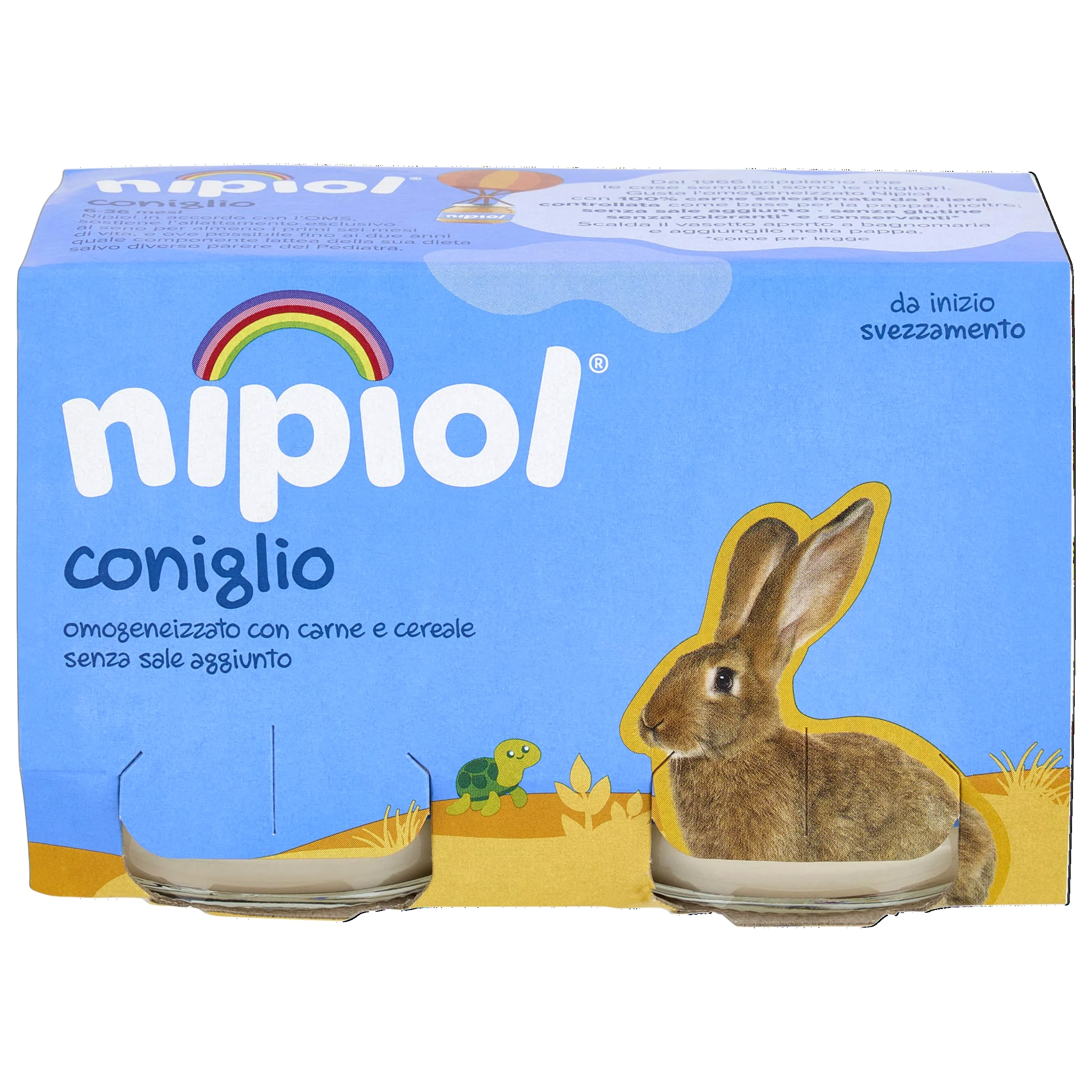 Nipiol Omogeneizzato Coniglio - 2x120 g, 12 Confezioni