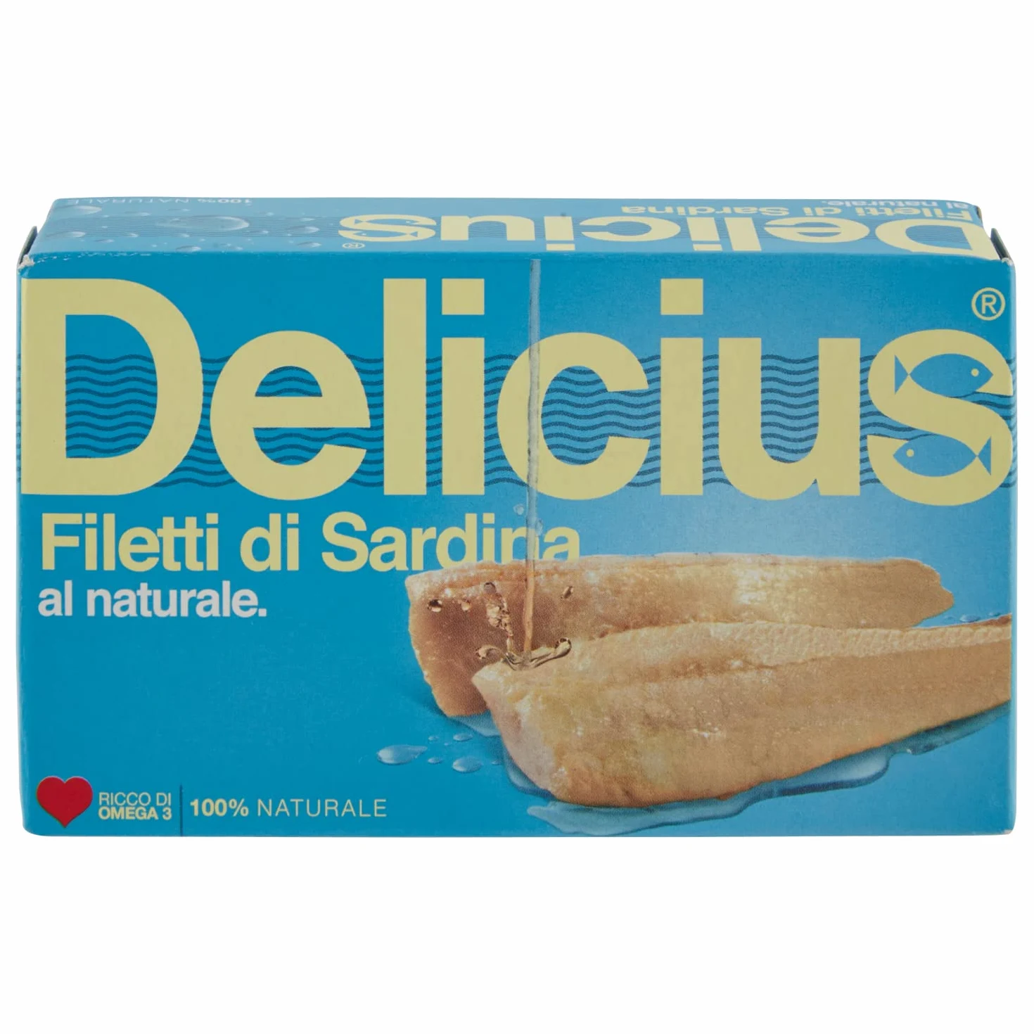 Delicius Scatola di Filetti di Sardina al naturale 120g (10 pezzi)