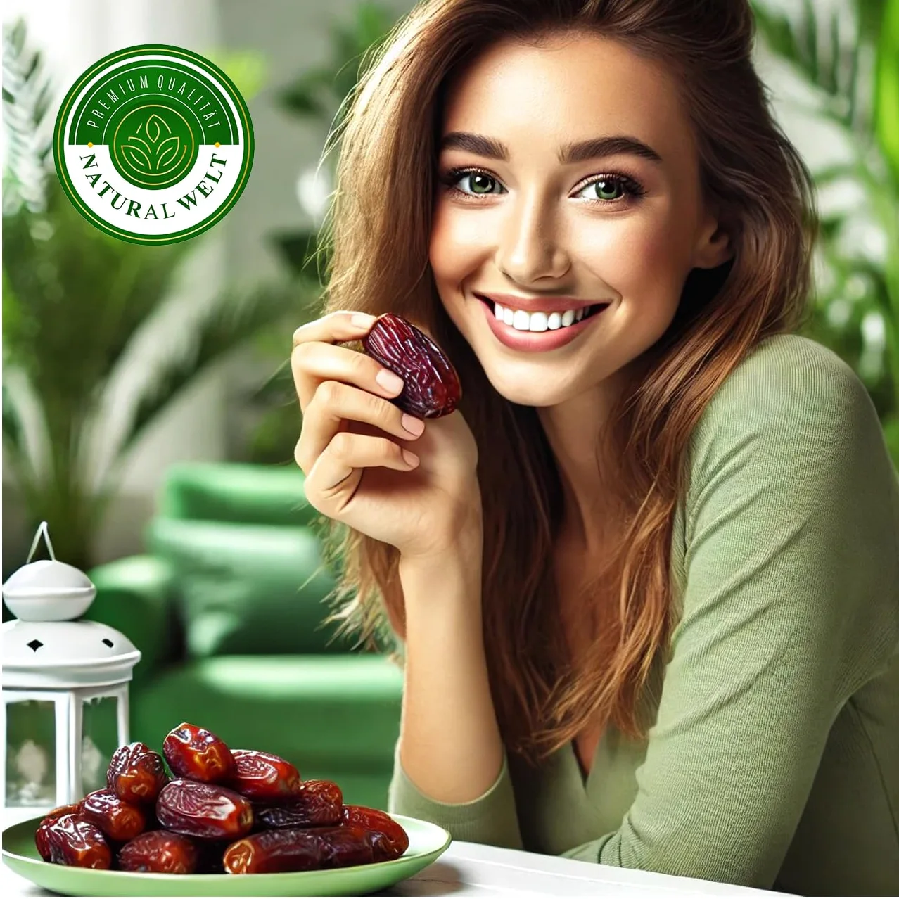 NATURAL MONDO Jumbo Medjool Datteri da 1 kg – Medjoul Premium | Dolce al miele da raccolto fresco | Ricco di fibre – ricco di potassio - succoso | 100% naturale | senza additivi | Vegano