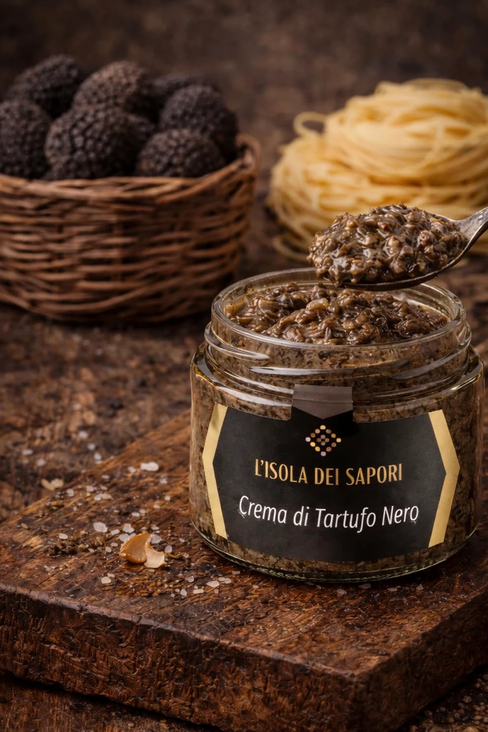 L'Isola dei Sapori 100% Crema di Tartufo Nero, Condimento Pasta Risotto Bruschette - 100 g