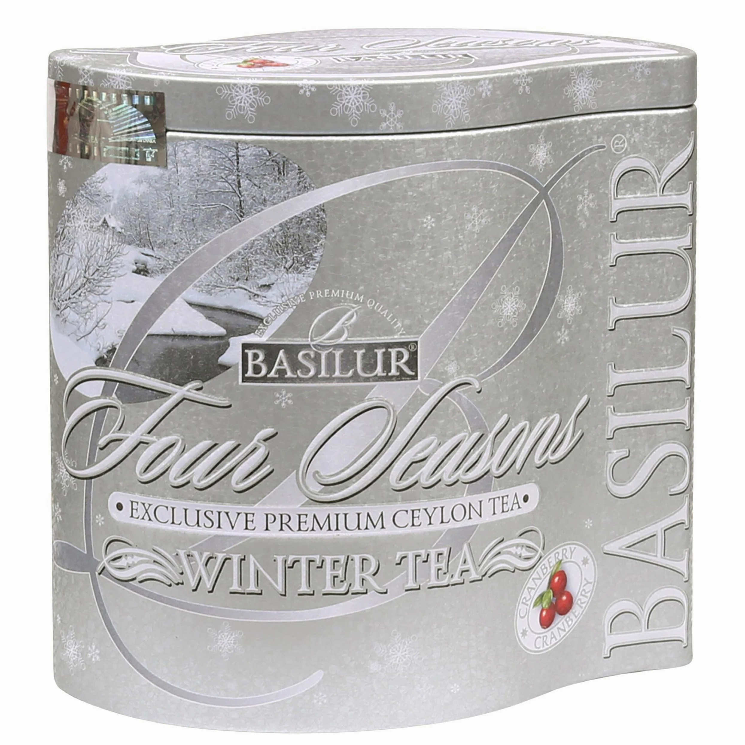 BASILUR Foglie di tè tritate finemente in una latta decorativa, 100g (Winter, x3)