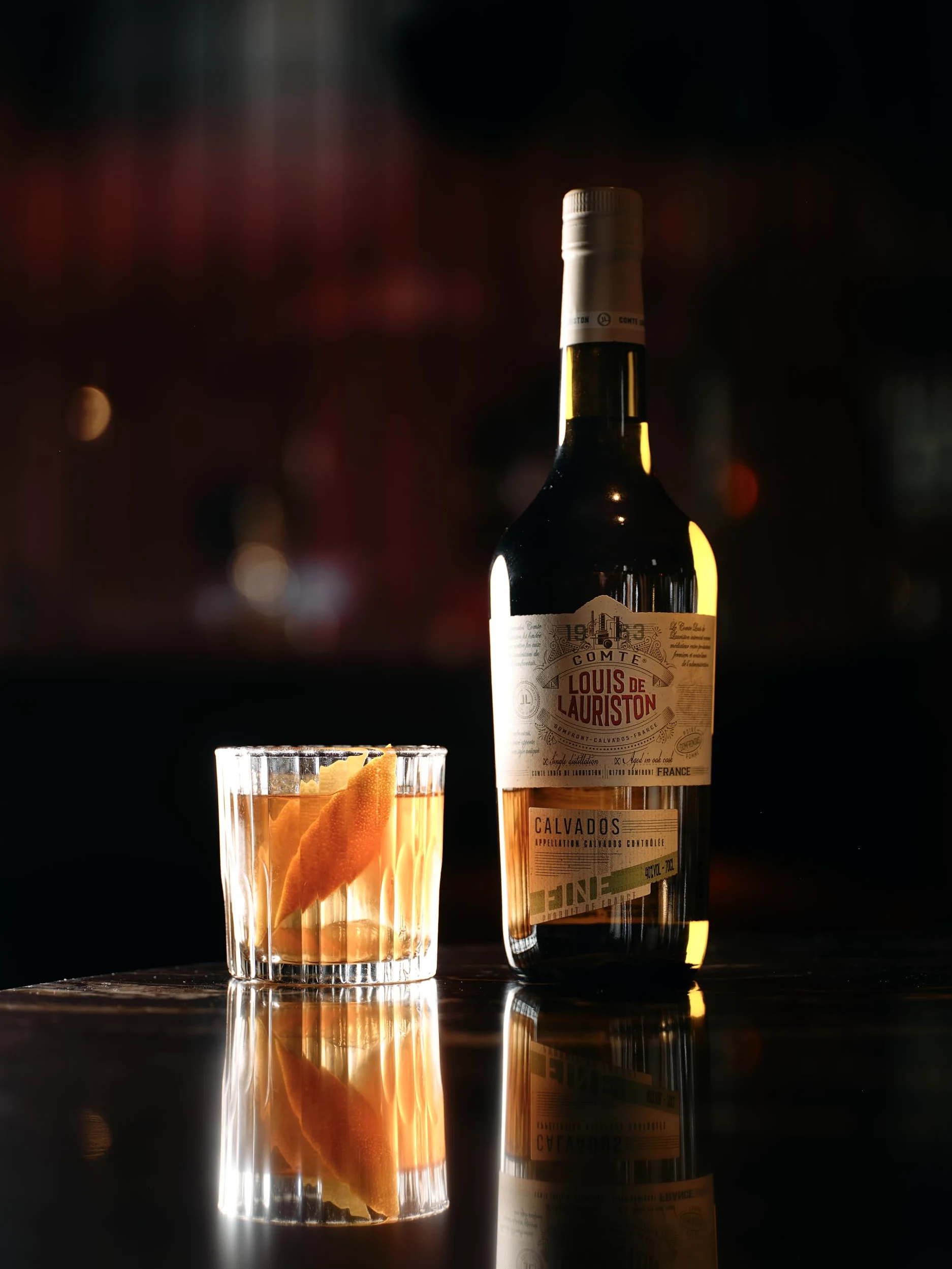 Calvados Domfrontais Comte De Lauriston Fine - Liquore Distillato Francese, Gusto Speziato e Fresco, 40%, Bottiglia in Vetro da 70cl