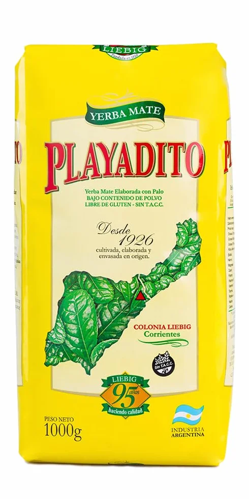 Playadito Yerba Mate Tè 1kg - Confezione da 3 - Antiossidante, Energetico, Contiene minerali e vitamina B - Dall'Argentina
