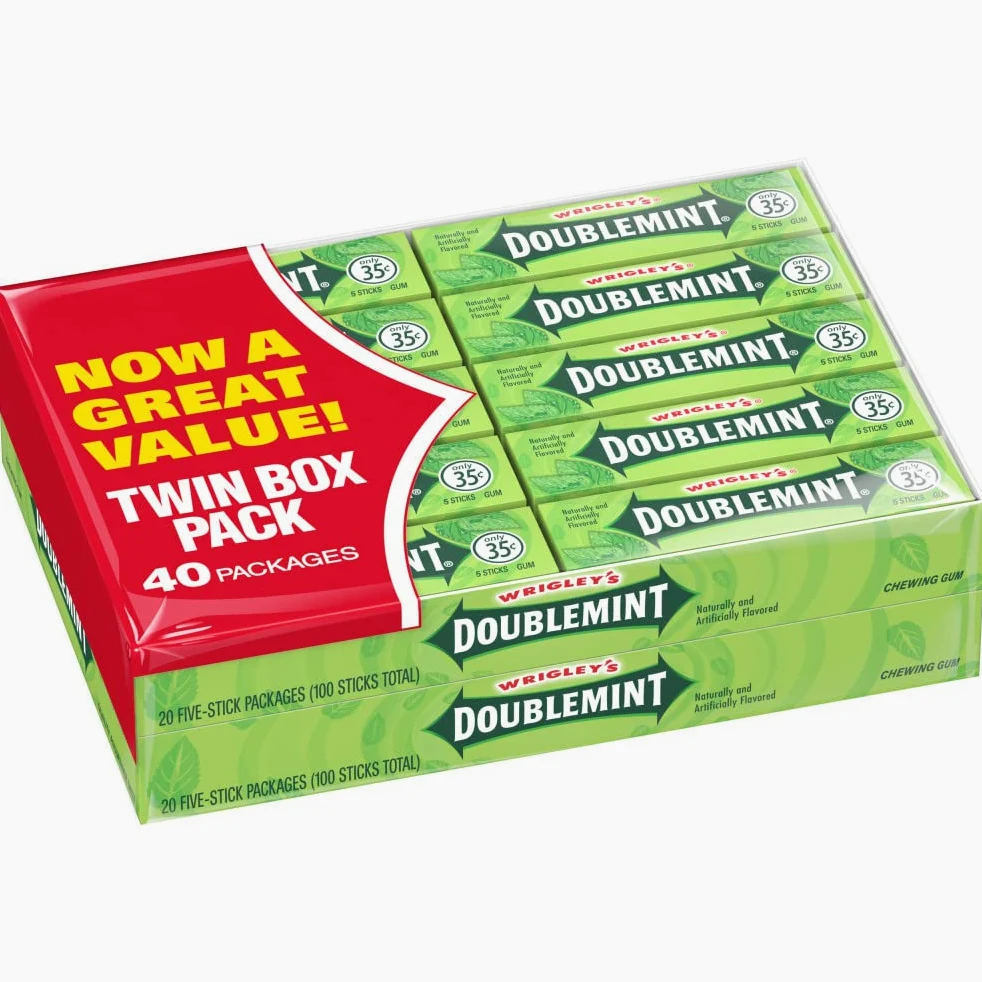 Wrigley's Doublemint Gum, 5 Count (Pack of 40)