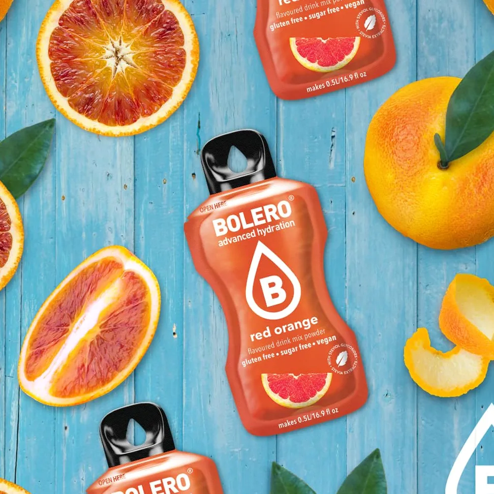 SET 72 BOLERO DA 3 GRAMMI RED ORANGE Preparato istantaneo per Bevande con Stevia e Vitamina C e Senza Zucchero