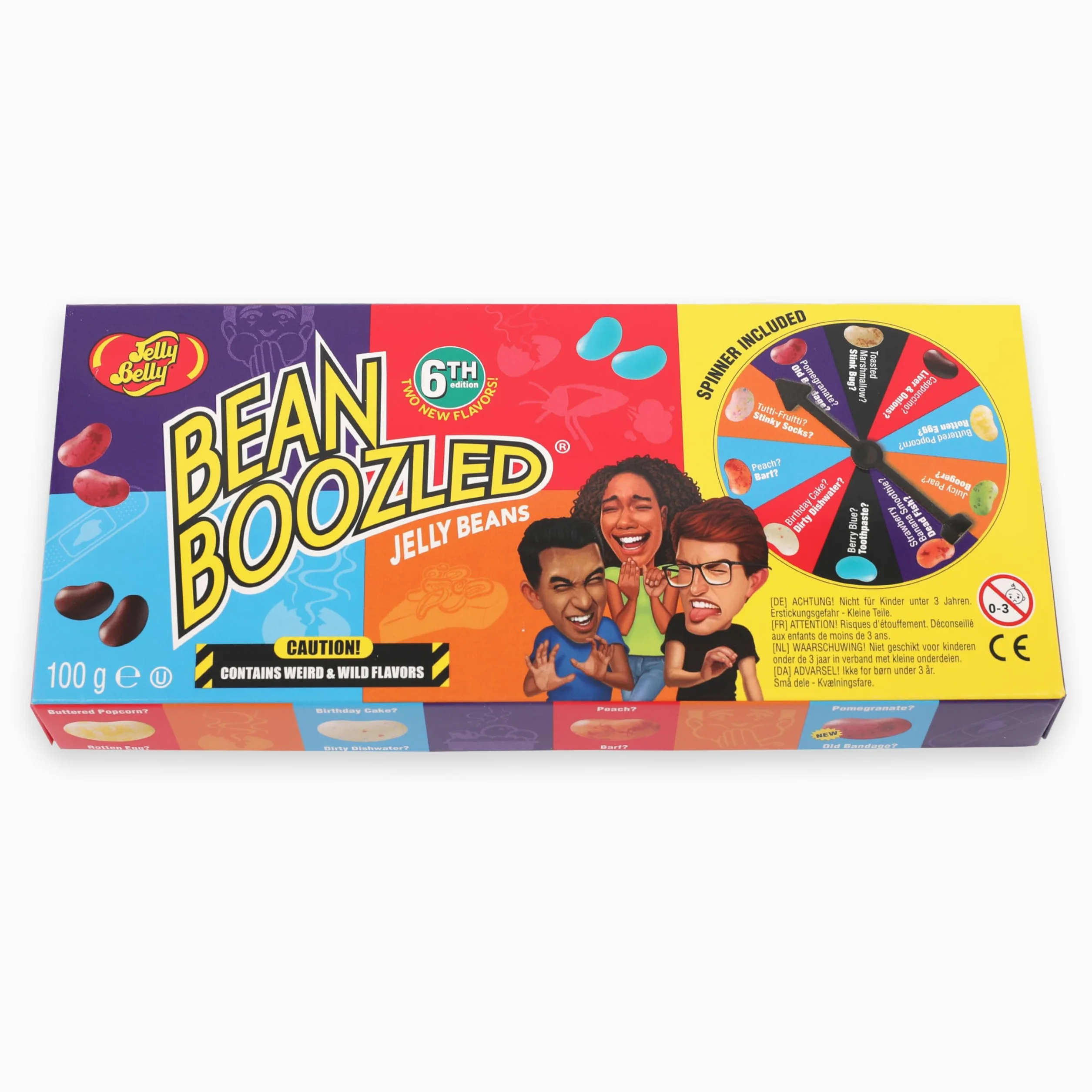 Jelly Belly Bean Boozled Set - Ruota della fortuna + Flaming Five edizione calda e Extreme Special Edition 2x 100g und 1x 125g