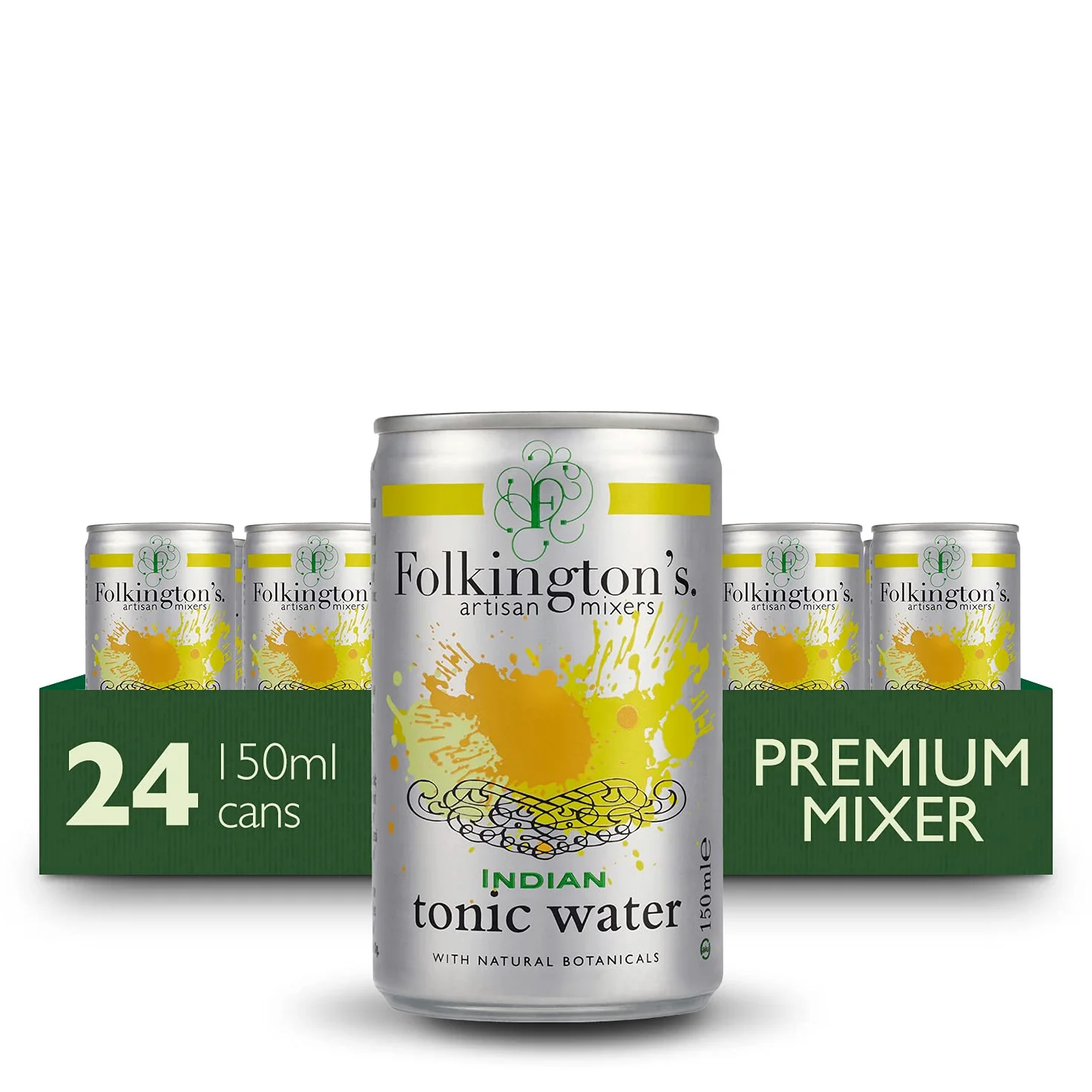 Acqua Tonica Indian Tonic Water Folkington's 10 x150 ml Lattine (FOTO SOLO SCOPO ILLUSTRATIVO)
