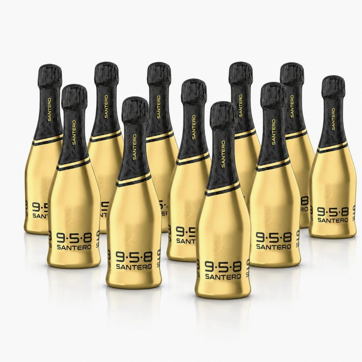 958 Santero Oro Gold Millesimato Mini Bottiglie Spumante Millesimato Oro Gold 20cl x12 – Idea Bomboniera Elegante per Matrimonio, Laurea, Compleanno, Eventi e Confettate – Selezione Sim&Cake