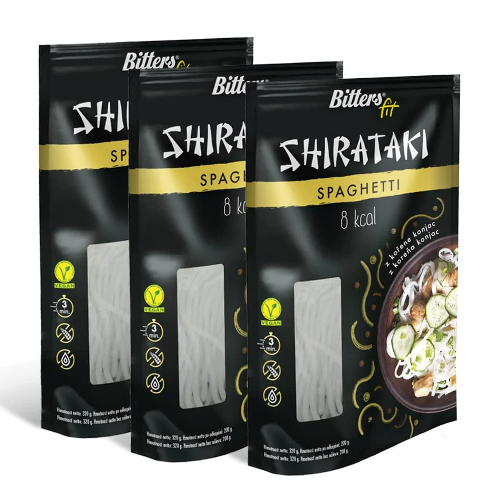 Bitters Shirataki Konjac Pasta - Spaghetti Slim - 3x200g, Keto, Low Carb