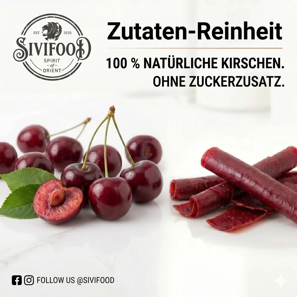 SIVIFOOD pelle di frutta lavashak al gusto di amarena 200g - sottilissimi rotoli di frutta pasta di frutta secca pressata rotoli di frullato barrette di frutta snack alla frutta snack lavashake anir