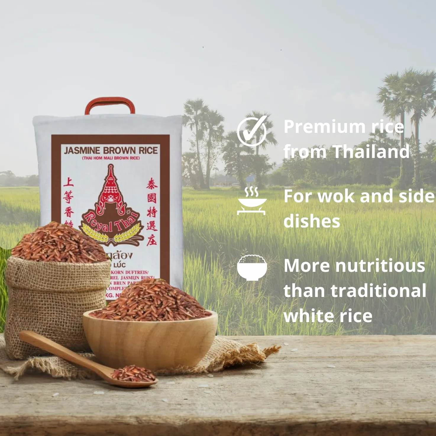 Royal Thai Rice RISO - Brauner Reis, 1 x 10 kg