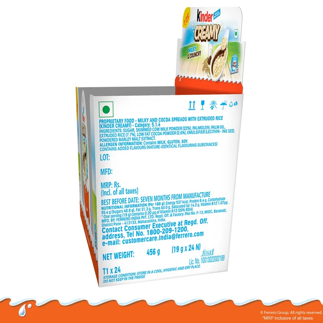 Kinder Creamy Milky & Crunchy (24 pezzi)