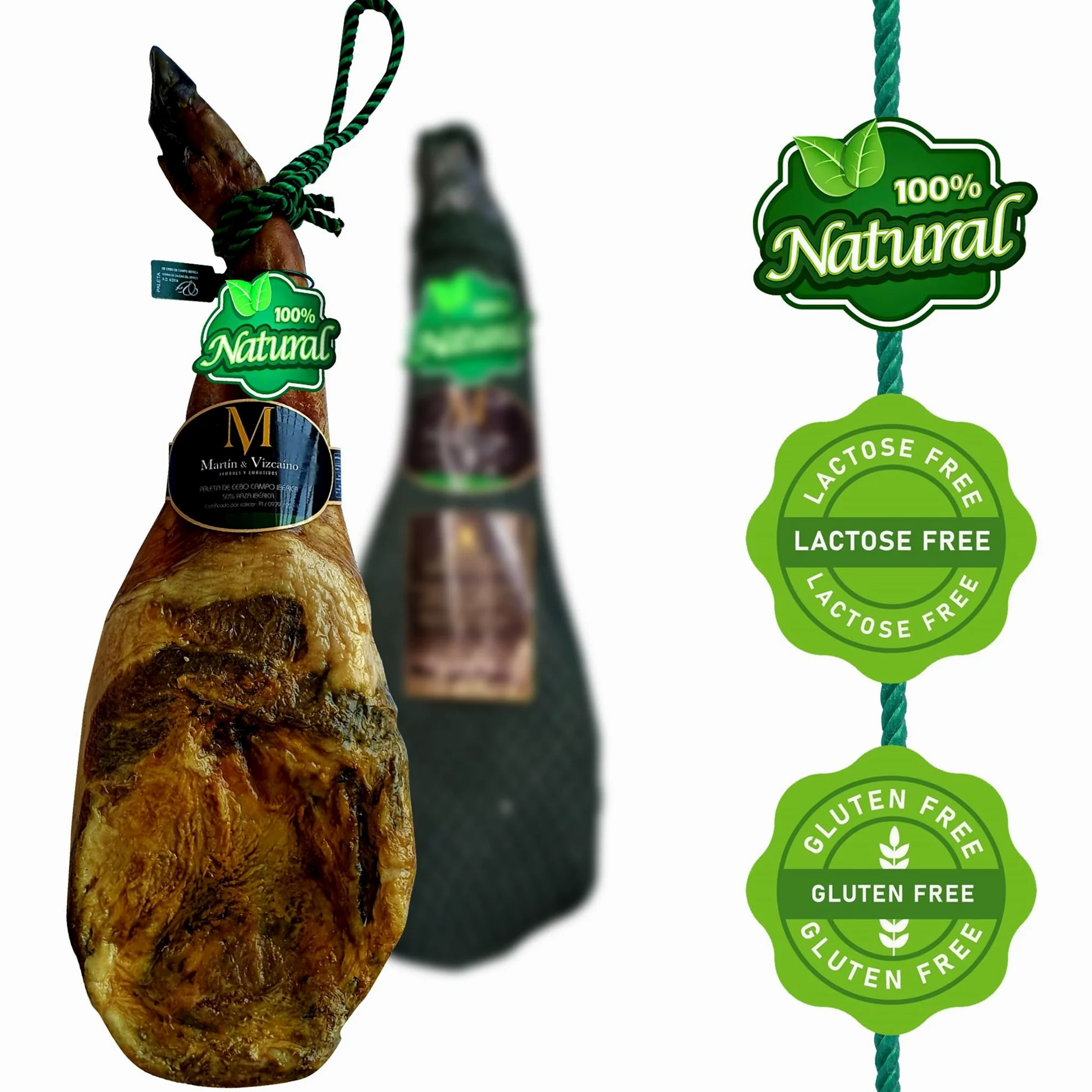 5-6 Kg Prosciutto Iberico Pata Negra (Spalla) 100% Naturale - Da Suini Ruspanti Allevati in Dehesas - Jamon Iberico Spagnolo - Paleta Iberica de Cebo de Campo