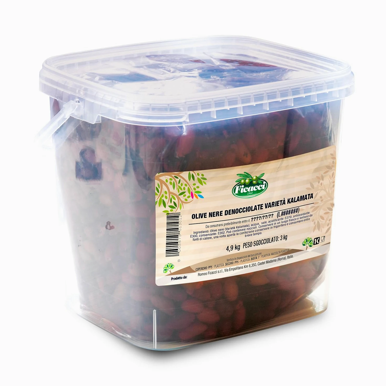 Ficacci - Olive Nere Kalamata Denocciolate 3Kg