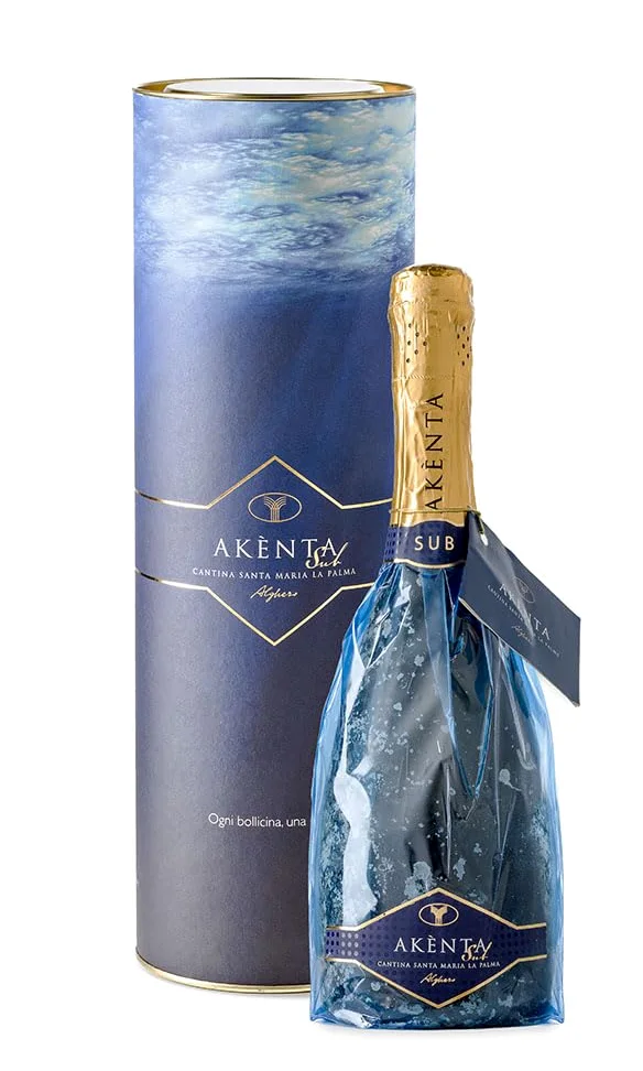 Slow Sardinia - Cantina Santa Maria La Palma - Akenta vino Sub Spumante Vermentino | Affinato in Mare | Edizione Limitata | Confezione, 750 ml