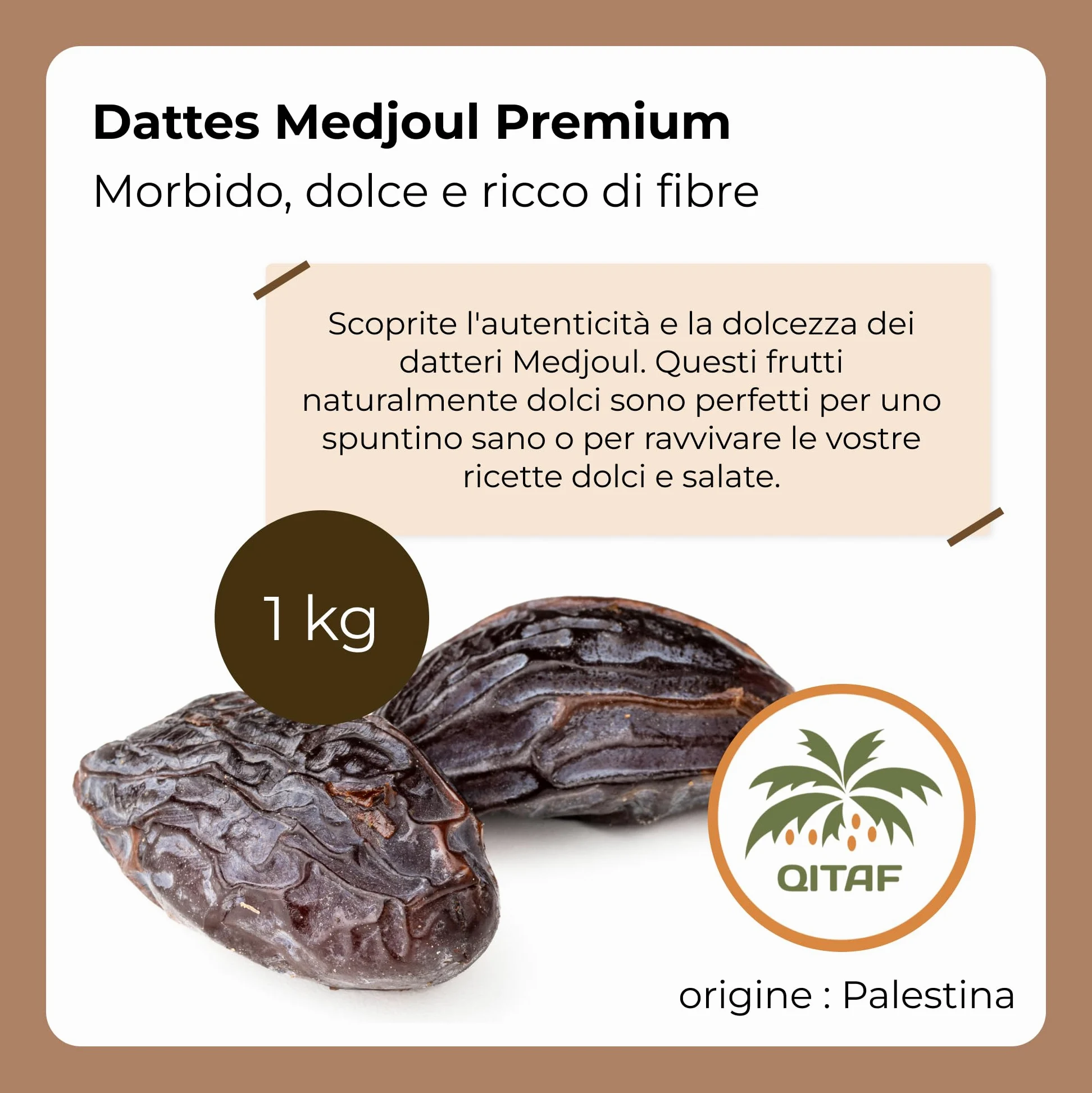 Datteri Medjoul Palestina [1Kg]. 100% Naturali E Dolci Frutta Secca Di Prima Scelta, Grande Calibro, Senza Zuccheri Aggiunti, Sapore Delizioso. Frutti Essiccati Lentamente – Dorimed