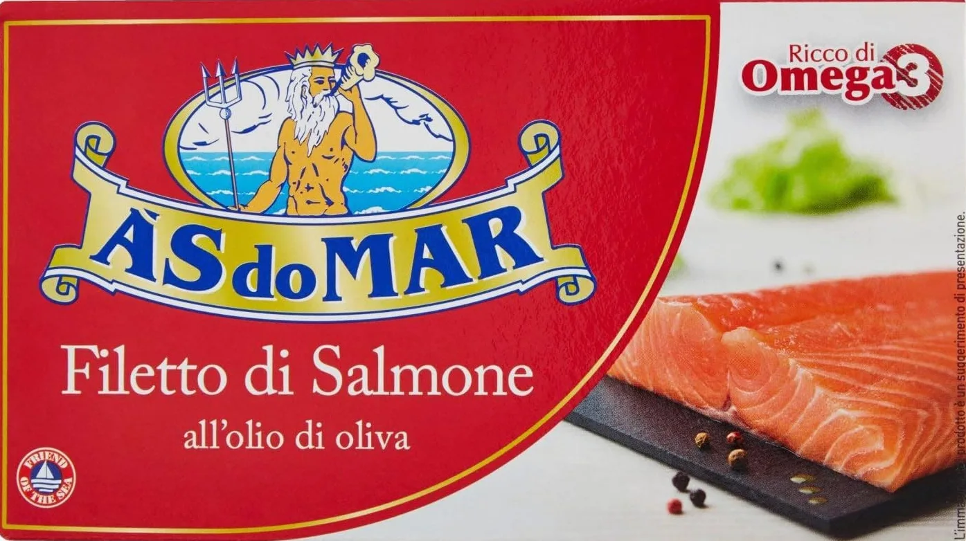 Asdomar - Filetti di Salmone all'Olio di Oliva - 3 confezioni da 150 g [450 g]