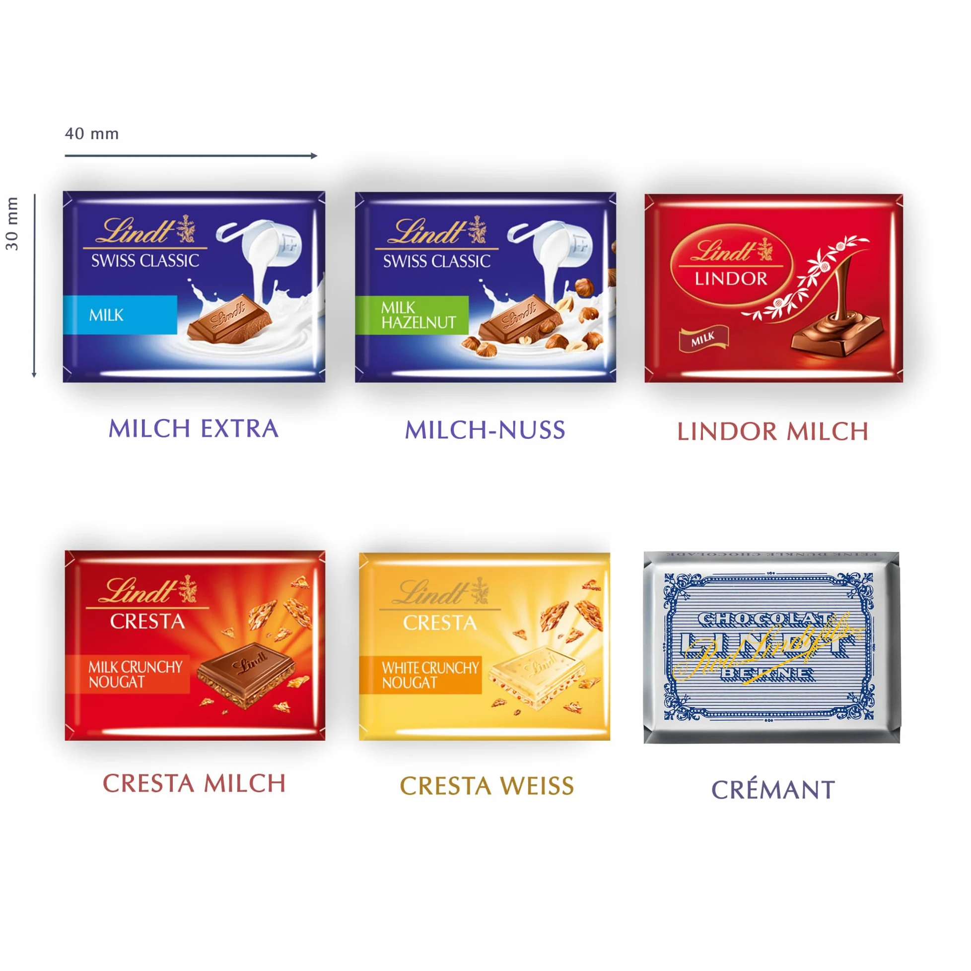 Lindt Napolitains Praline di Cioccolato al Latte, Fondente, con Nocciole, 150 Cioccolatini, in confezione assortita maxi formato 1kg