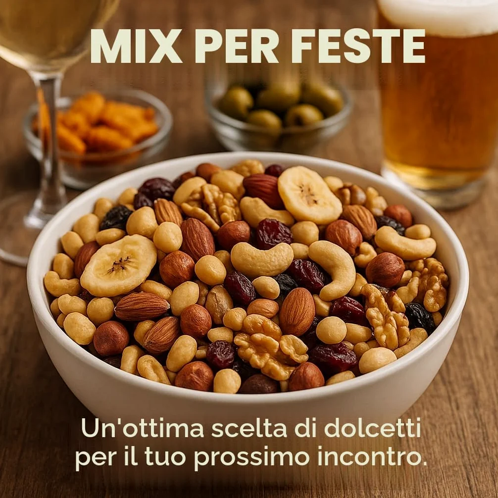 GiDeli Mangime studentesco Premium 5 kg miscela di frutta con arachidi, anacardi, nocciole, mandorle, noci, uvetta, mirtilli rossi e banane chips senza additivi