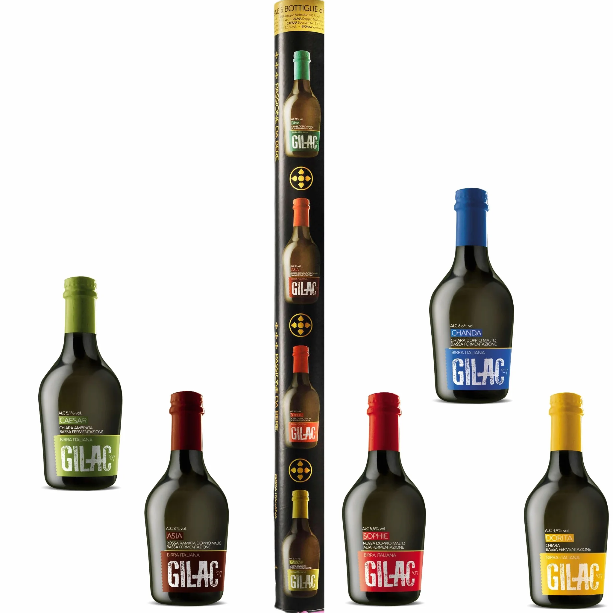 Birre artigianali confezione regalo Totem 5 bottiglie da 33cl, Birra artigianale Italiana di alta qualità, Degustazione birra selezione premium - Idea regalo