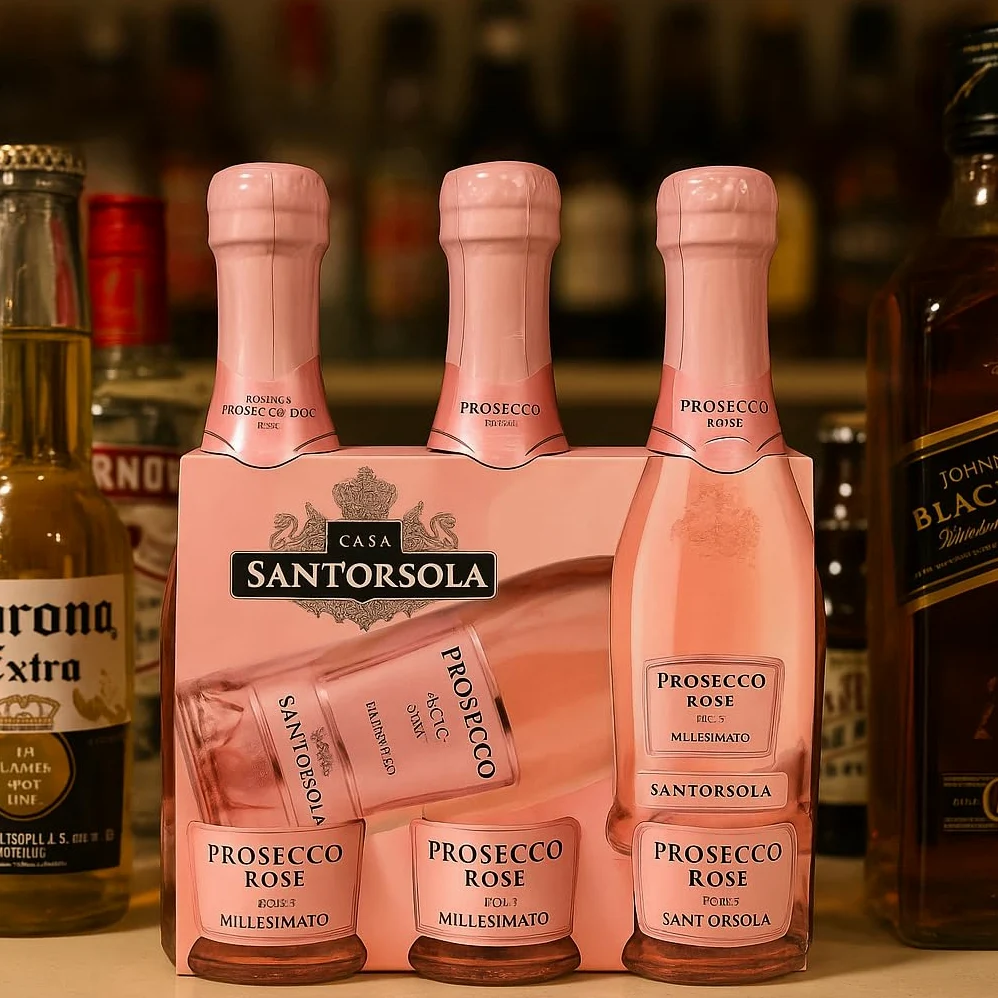 6 Confezioni Rosé DOC Millesimato 3x20cl – Spumante Rosato in Formato Baby, Gusto Fruttato e Elegante, Perfetto per Brindisi, Regali, Eventi o Aperitivi Speciali