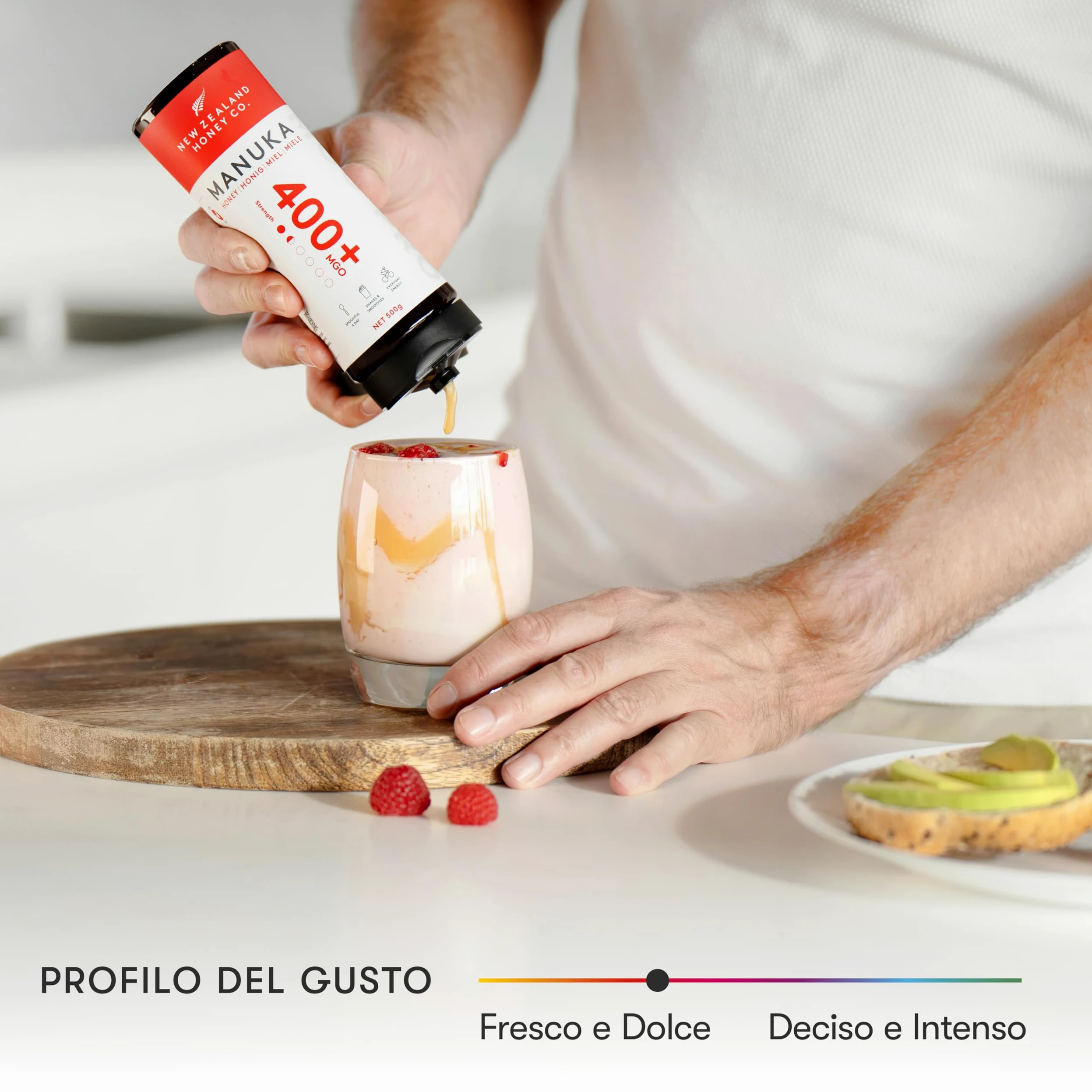 New Zealand Honey Co. Miele di Manuka MGO 400+ | Attivo e lordo | Prodotto in Nuova Zelanda | 500g