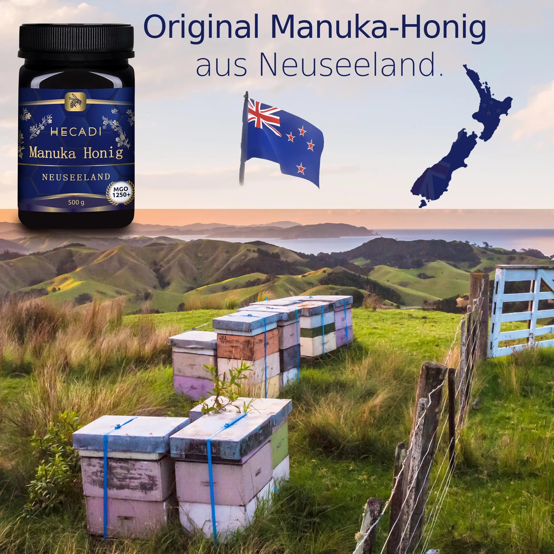 Miele di Manuka 1250+ Originale della Nuova Zelanda, con contenuto di MGO confermato 500g