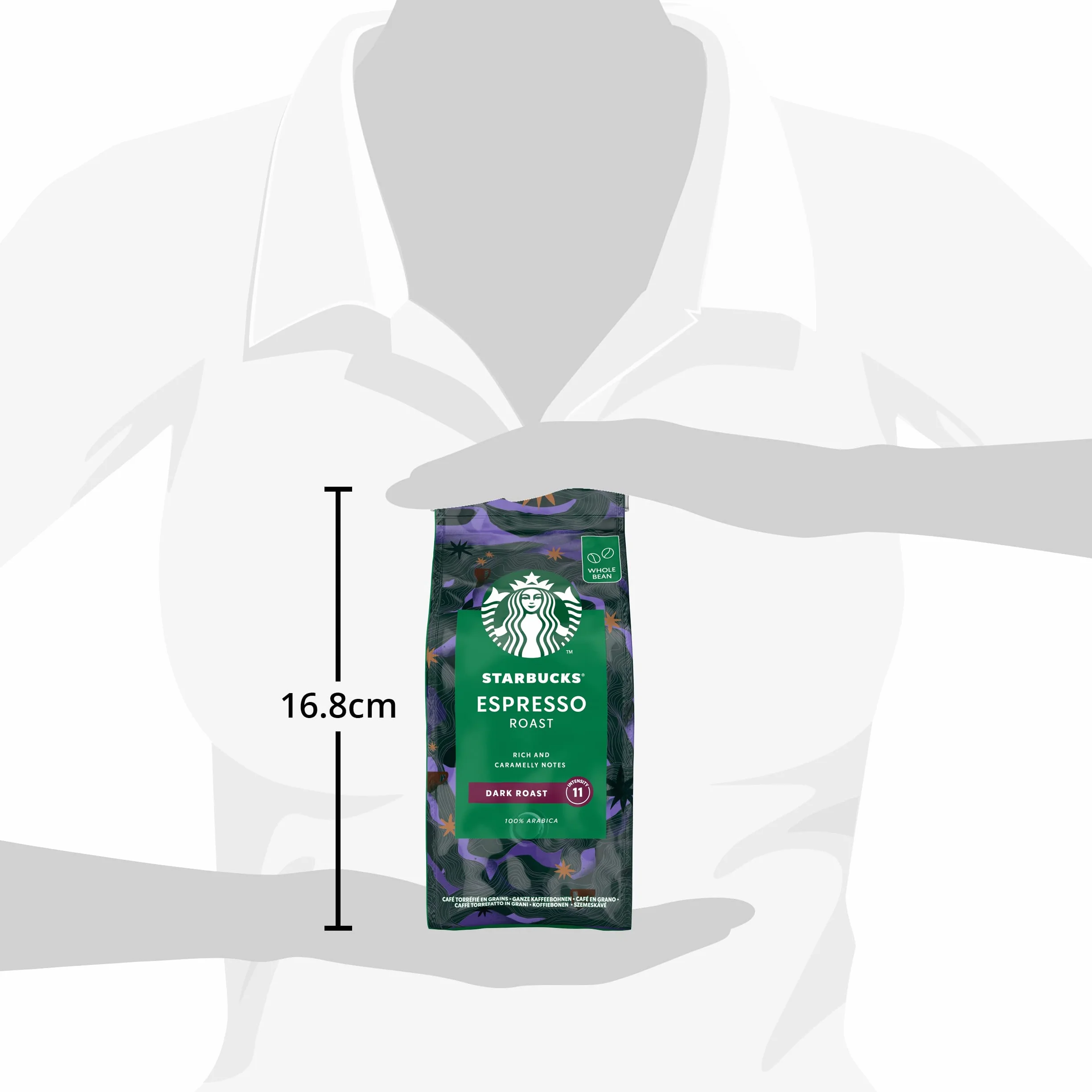 STARBUCKS Espresso Roast Caffè in grani Tostatura Forte, 6 Sacchetti da 200g (1,2kg)