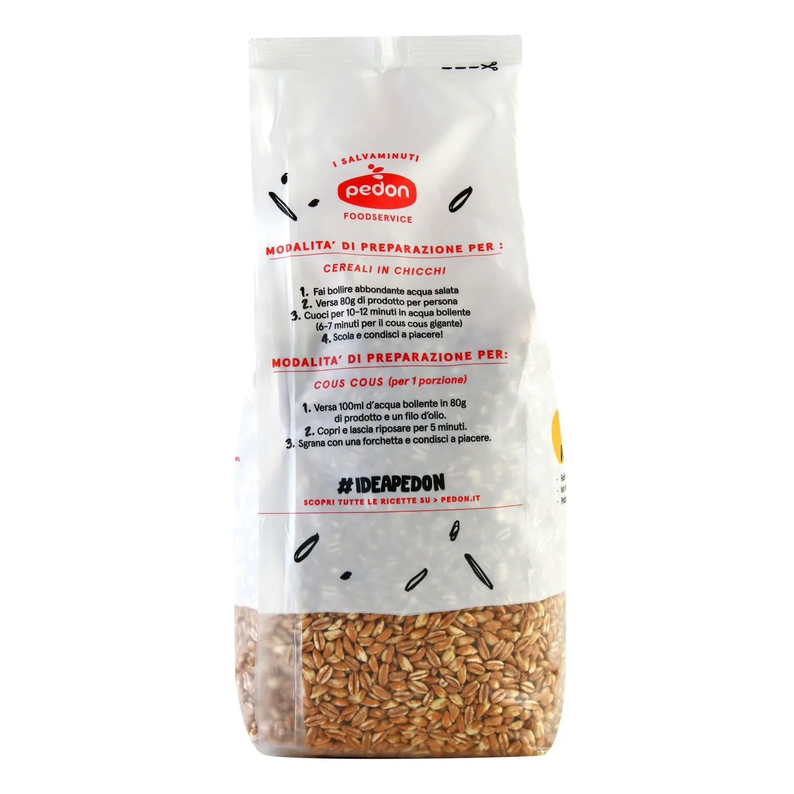 Pedon | I Salvaminuti Farro Perlato Precotto 1 kg x 6, Cereali a Rapida Cottura Naturali, Pronti in 10 Minuti