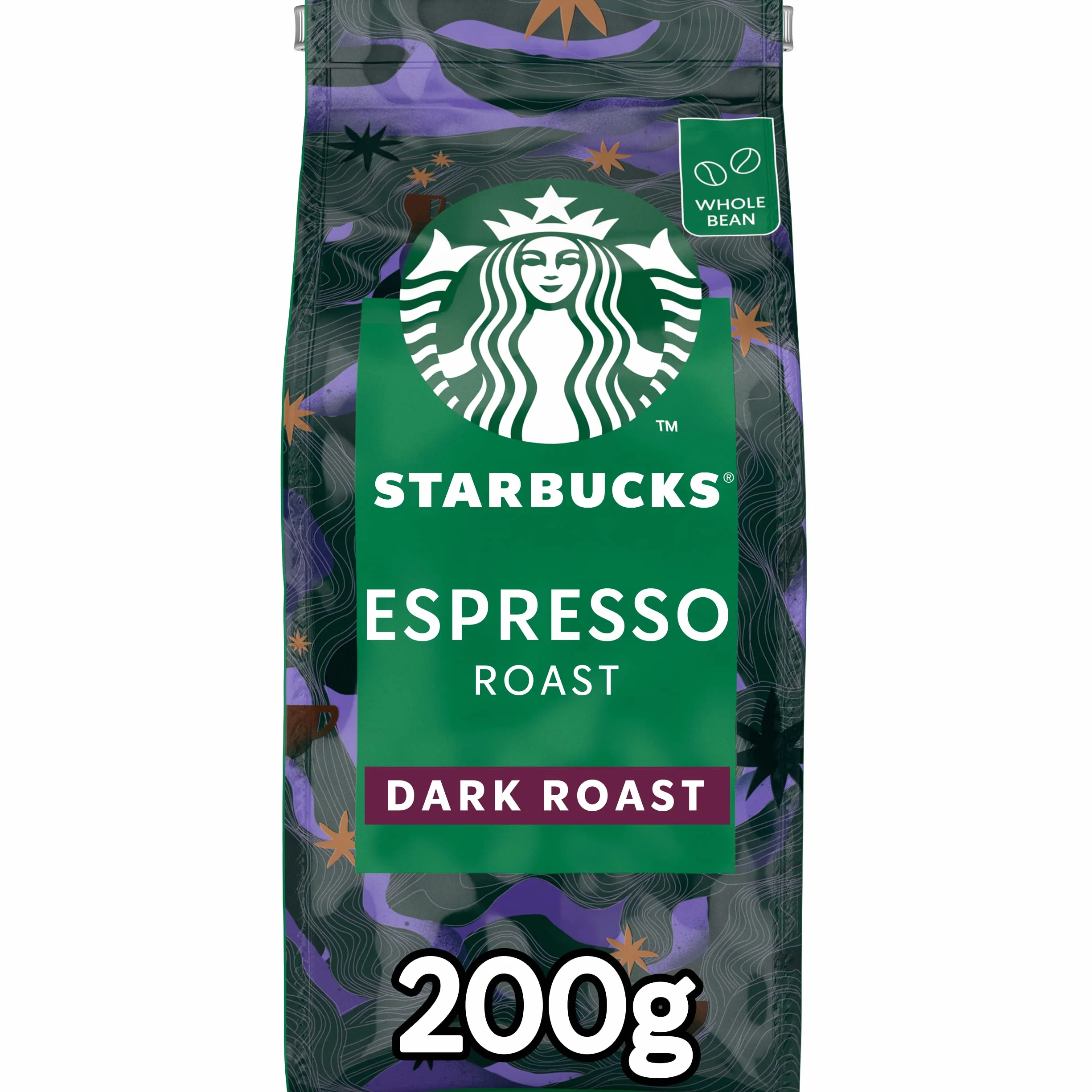 STARBUCKS Espresso Roast Caffè in grani Tostatura Forte, 6 Sacchetti da 200g (1,2kg)