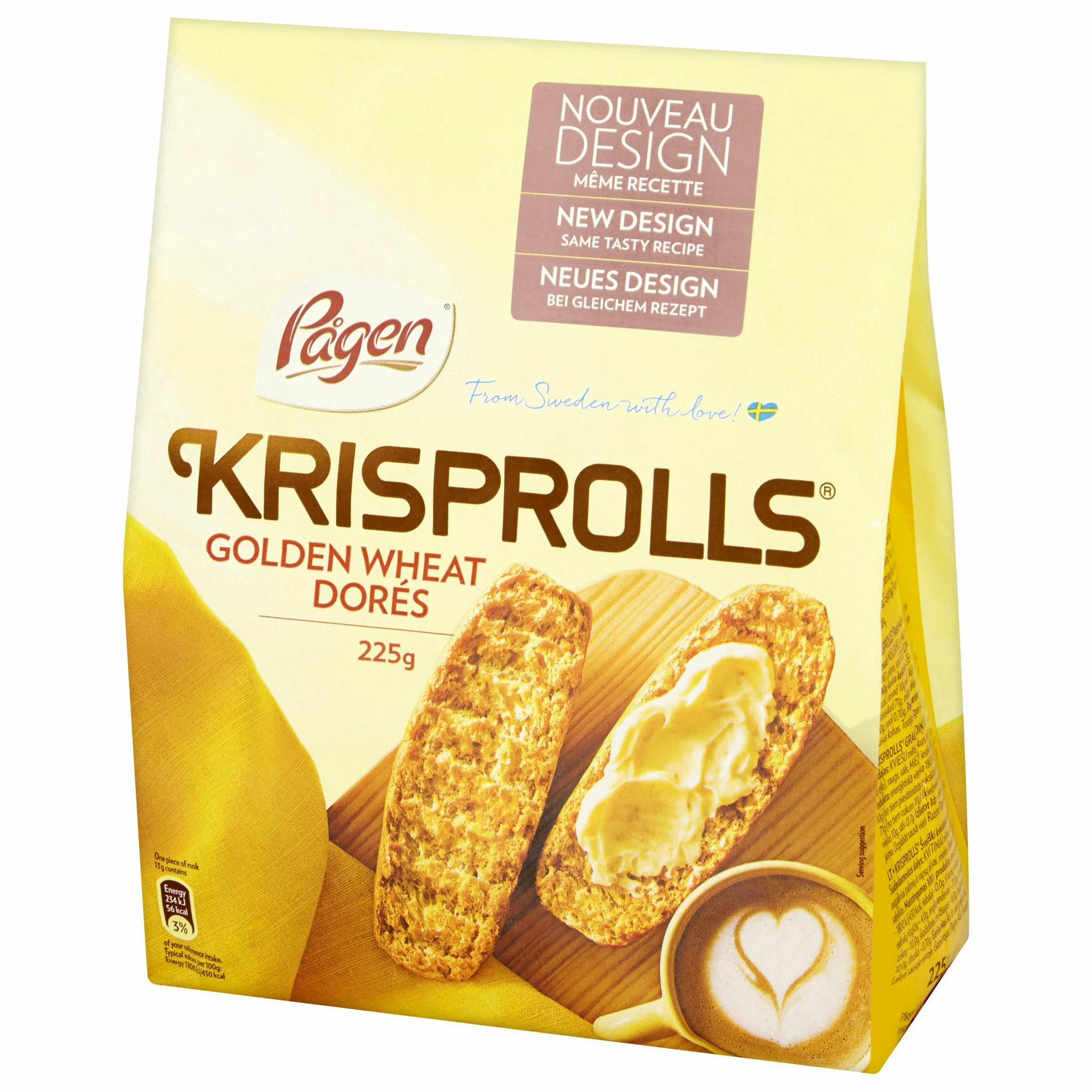 Pagen Krisprolls Dores di grano dorato, (5x225g)