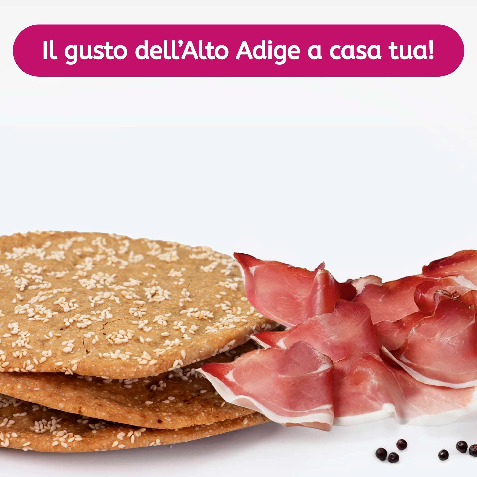 GUSTOS - 8 confezioni di Pane tradizionale dell'Alto Adige "Schüttelbrot" di segale | con Semi di Sesamo |150 g ciascuna, fatto a mano, gustoso e croccantissimo.