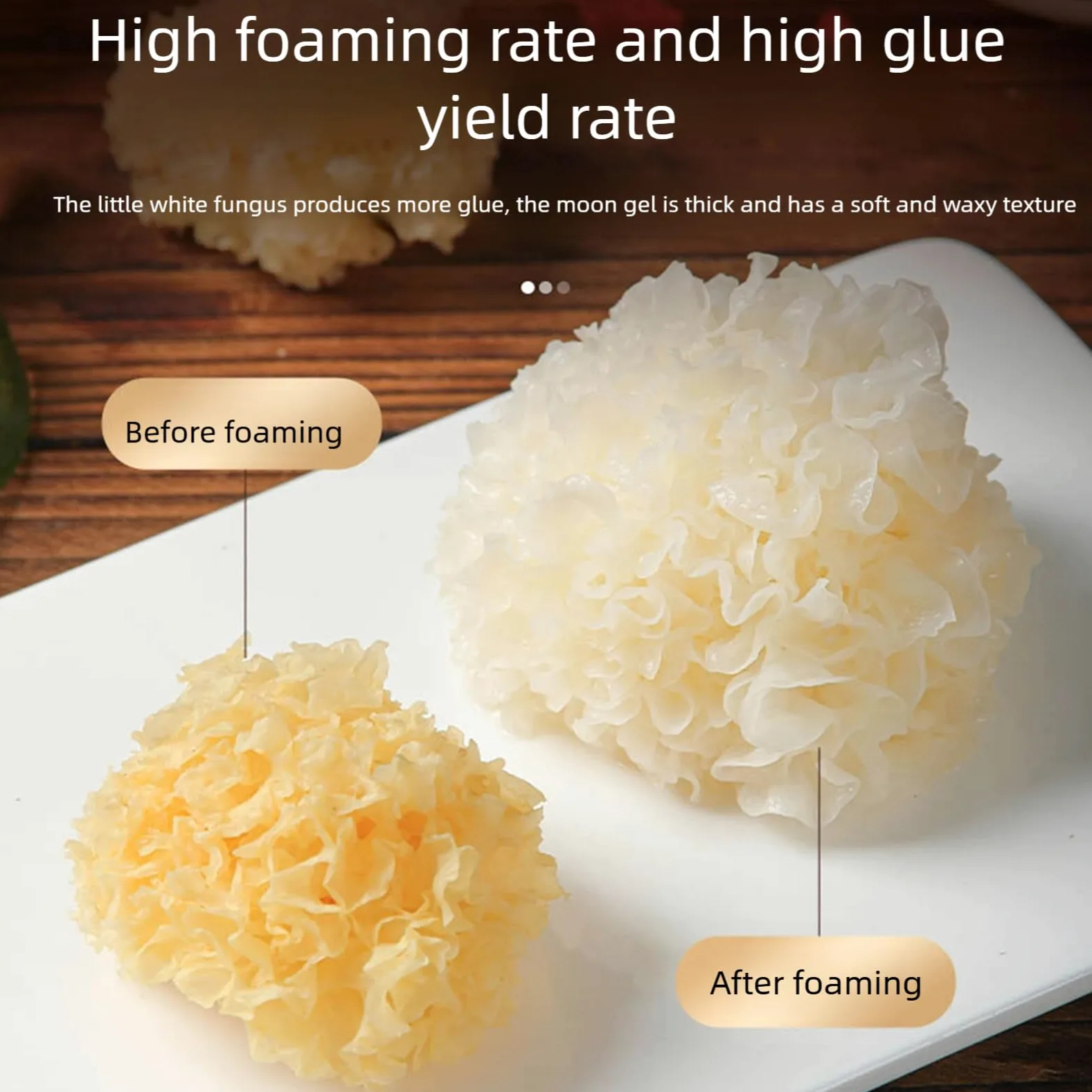 Lunaeturn Fungo Tremella Essiccato Al Naturale Morbido e appiccicoso Essiccato naturalmente al sole Tremella secca premium Adatto per zuppe e dessert Tremella (Fungo Tremella 250g)