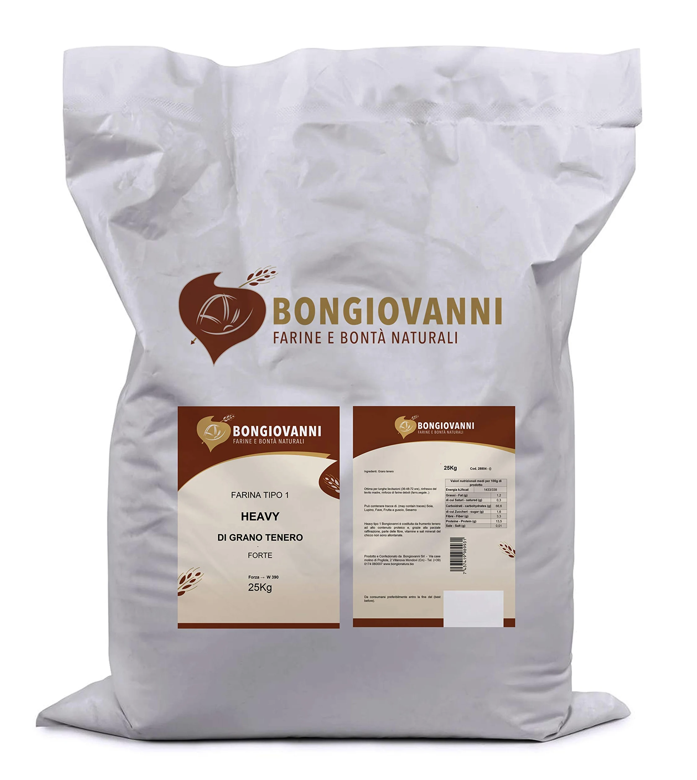 BONGIOVANNI FARINE E BONTA' NATURALI Heavy - Farina Tipo 1 di Grano Tenero Forte 25Kg