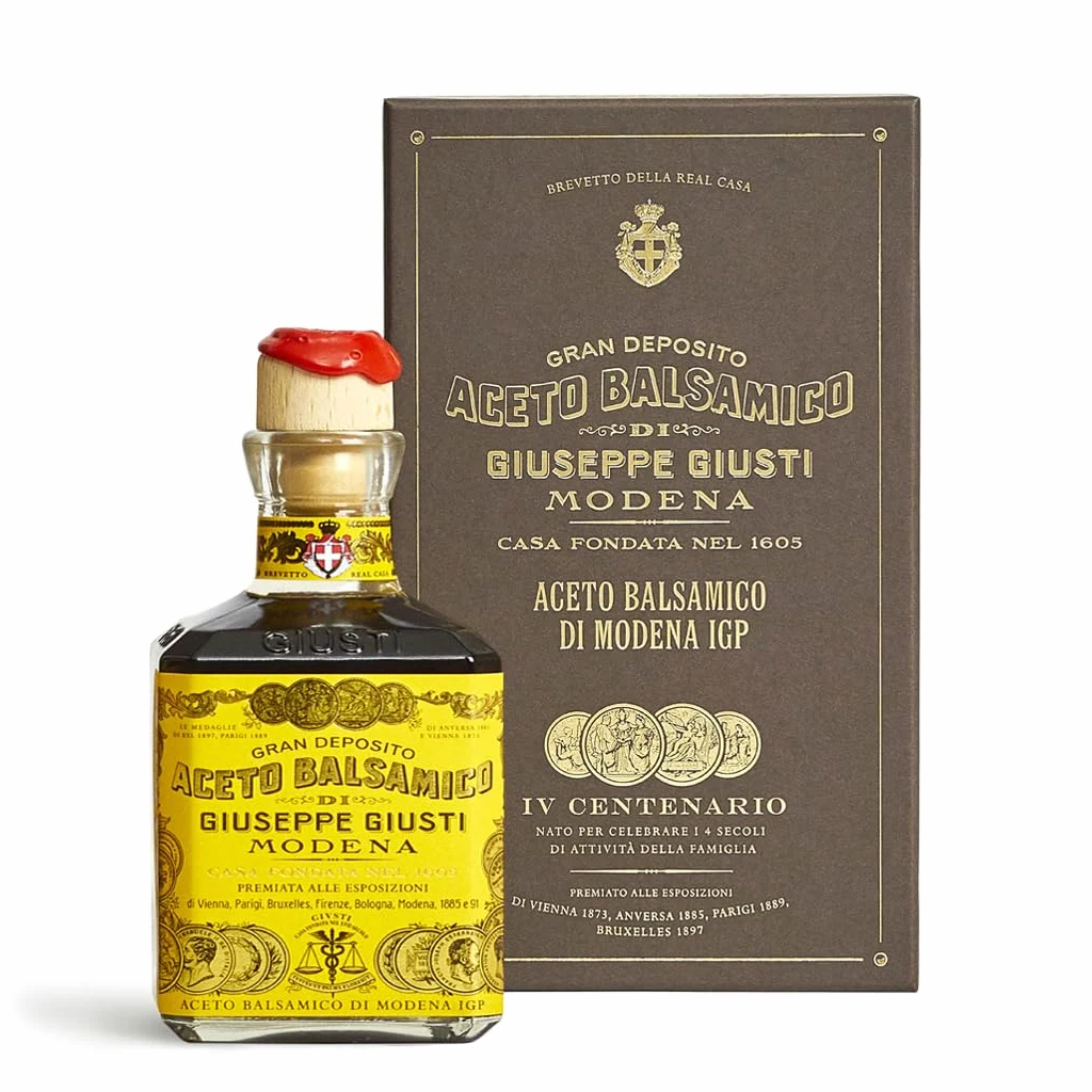 Giusti - Aceto Balsamico di Modena IGP 4 Medaglie d’oro – Cubica 250ml con astuccio