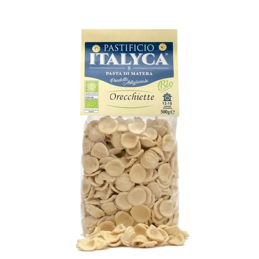 15 x 500 g - Orecchiette Bio - Pasta di Grano Duro - Prodotta in Basilicata - Pacco da 500 g - Pastificio Italyca
