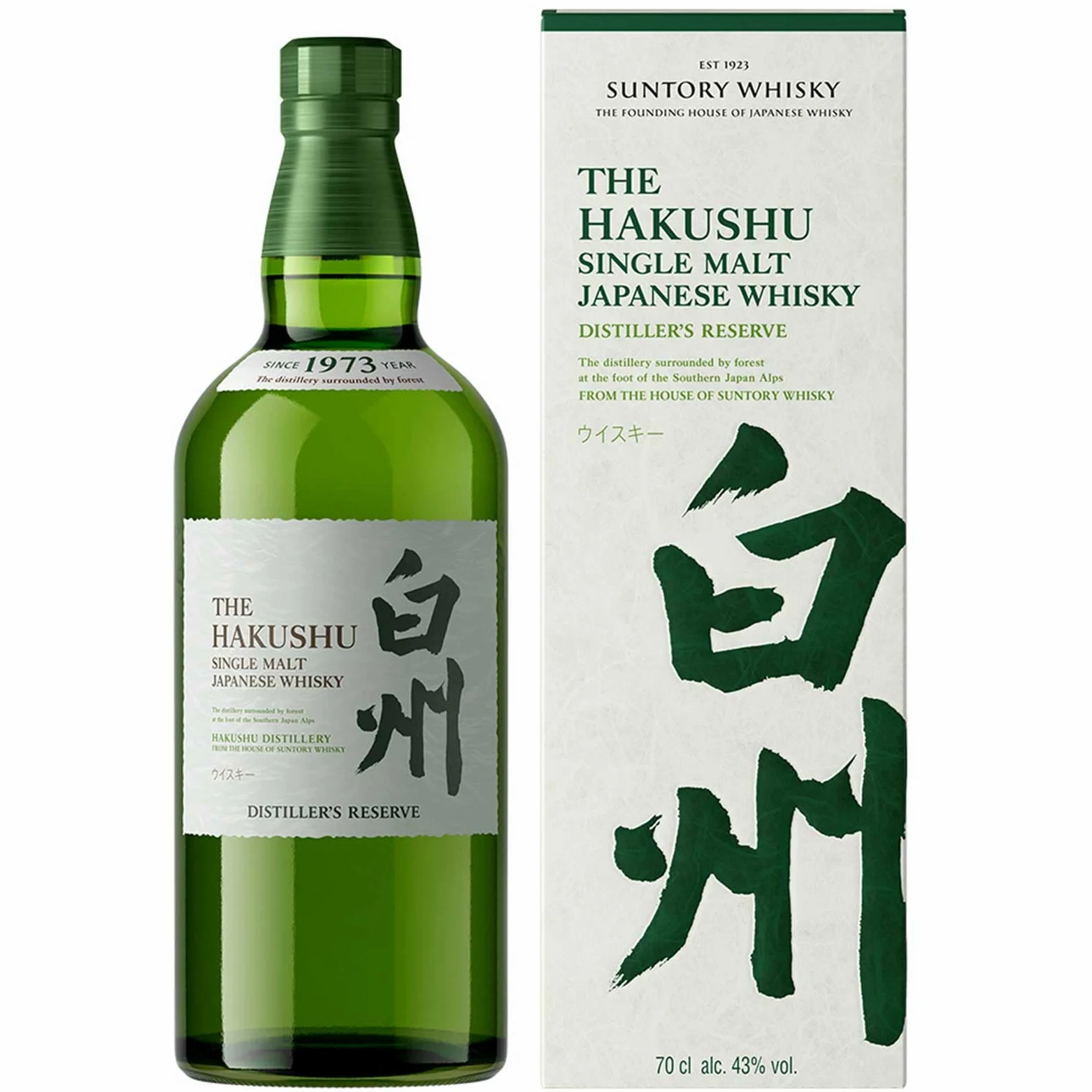 Suntory The Hakushu DISTILLER'S RESERVE Single Malt Japanese Whisky 43% Vol. 0,7l in Giftbox