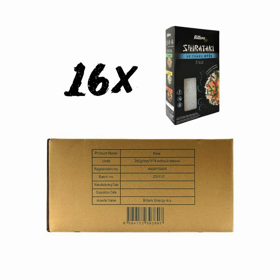 Bitters Shirataki di Konjac Pasta - Riso - 16x390g (senza liquido 16x250g)