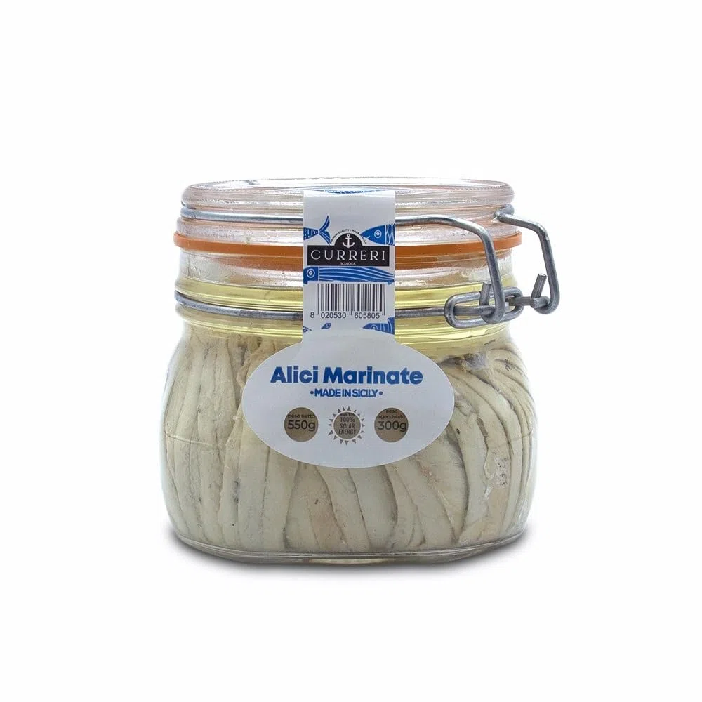 Filetti di Acciughe - Alici Marinate di Sciacca, Sicilia "Curreri" | 550g | Lavorate a mano